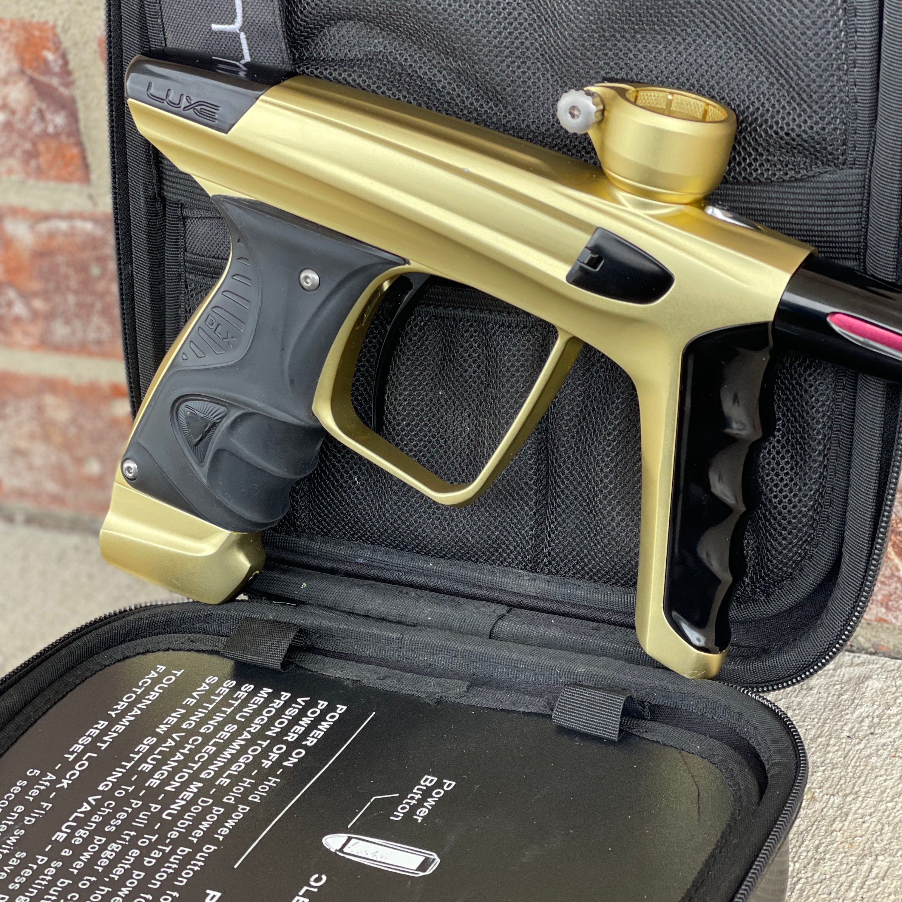 Used DLX Luxe X Paintball Gun - Dust Gold / Polished Black