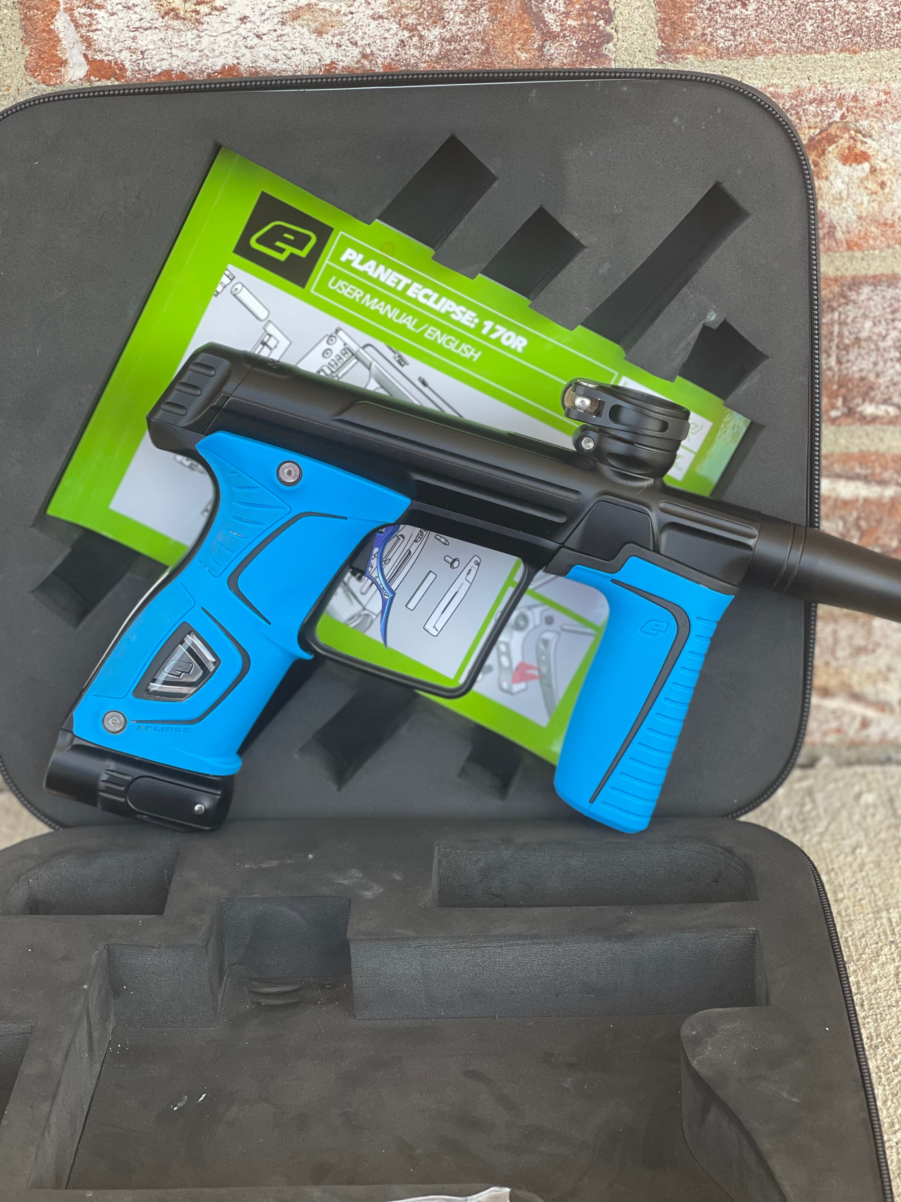 Planet Eclipse Gtek 170R Paintball Gun - Black w/ 2 Sets of Grips, Infamous 1R Trigger, and SSC Soft tip Bolt