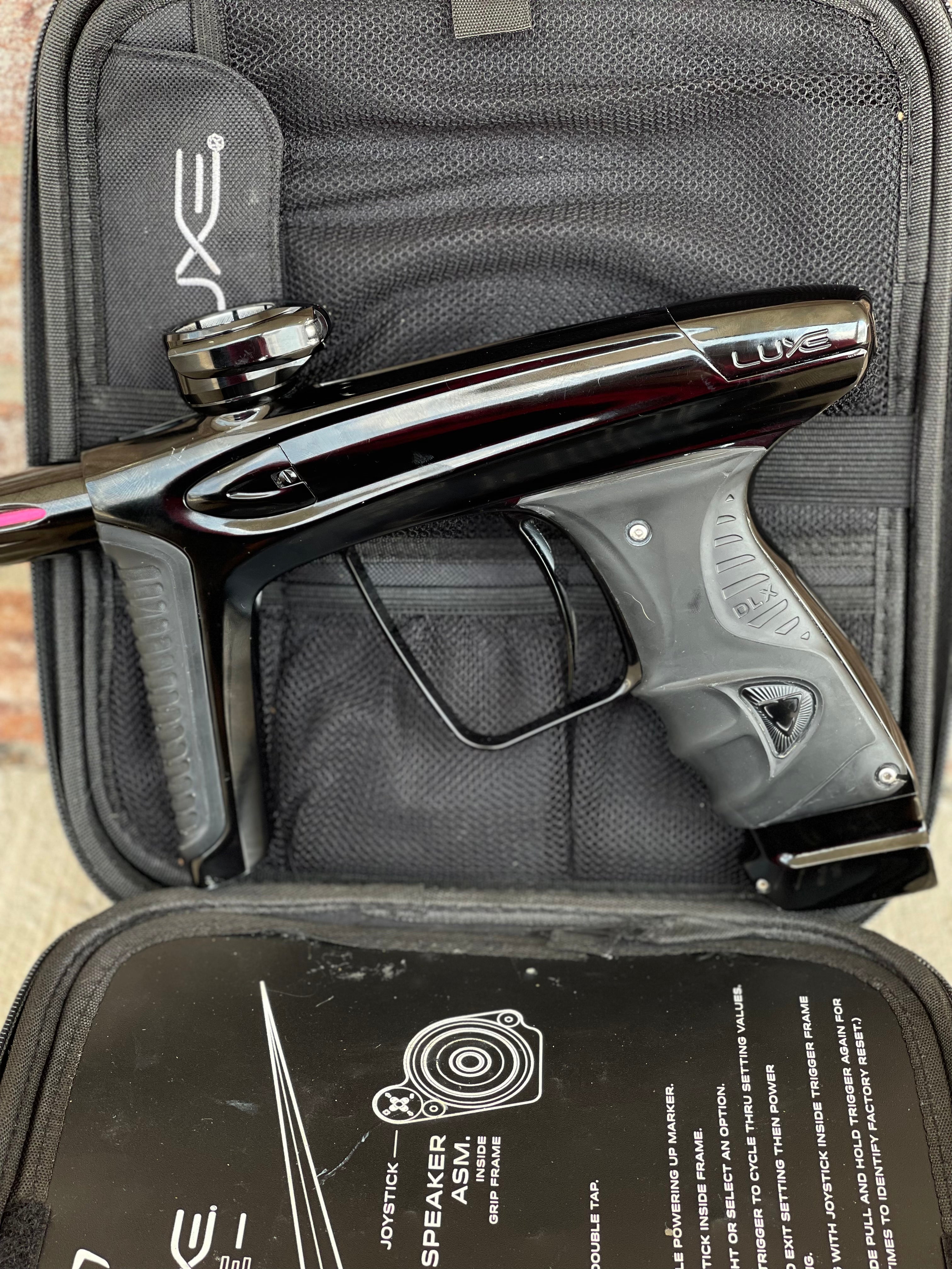Used DLX Luxe Ice Paintball Gun - Gloss Black w/ Encore Bolt