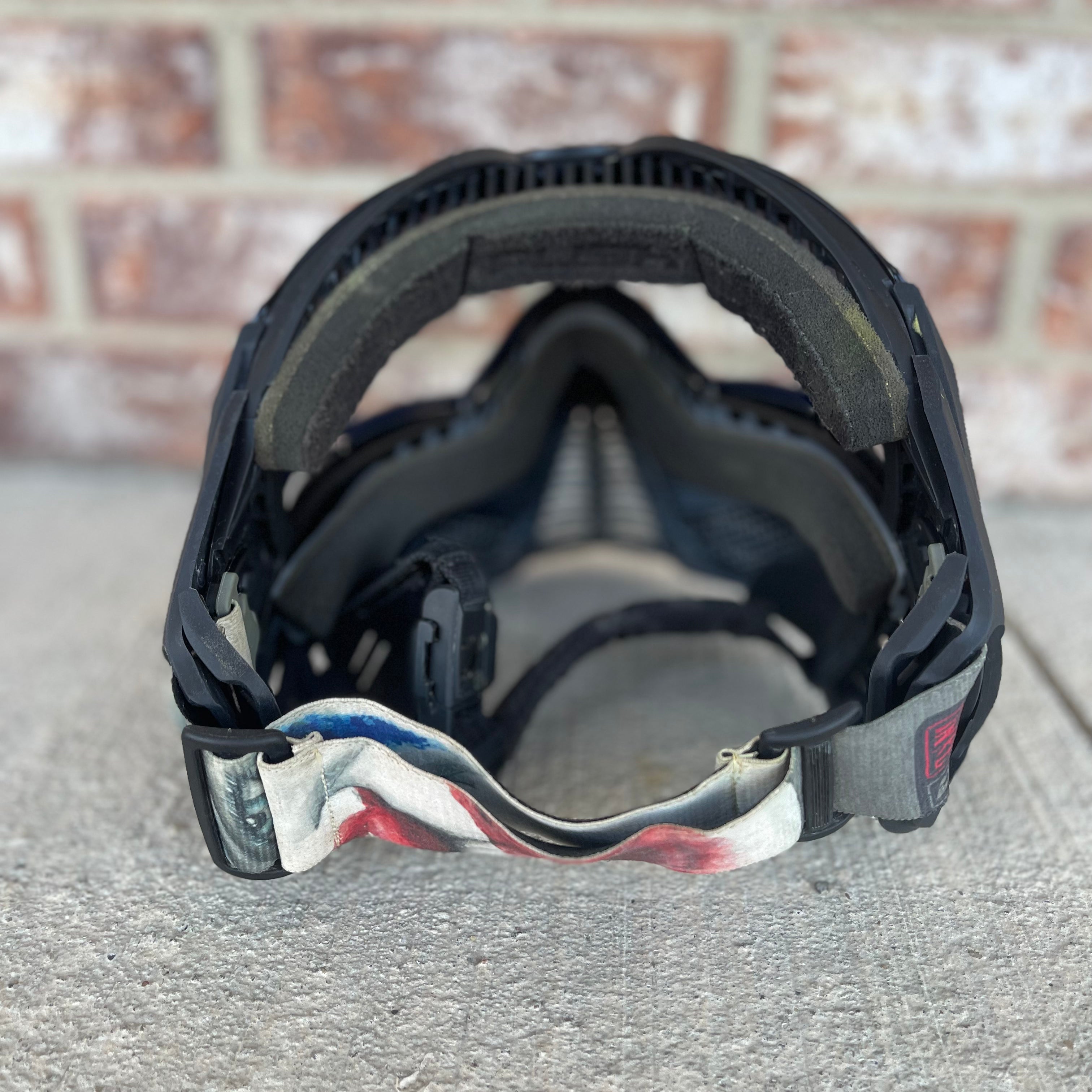 Used Push White Skull Paintball Mask w/ Hard Carry Case