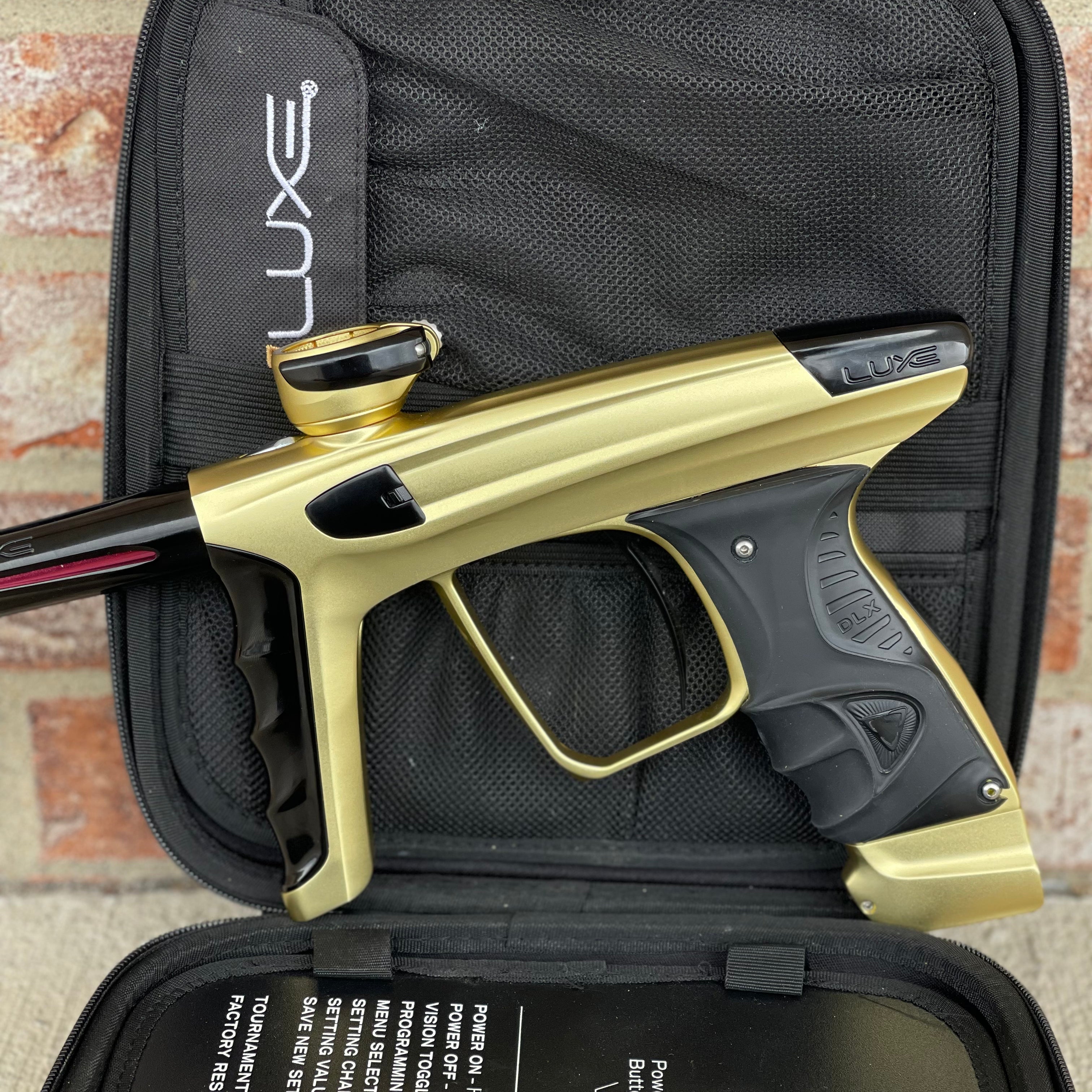 Used DLX Luxe X Paintball Gun - Dust Gold / Polished Black
