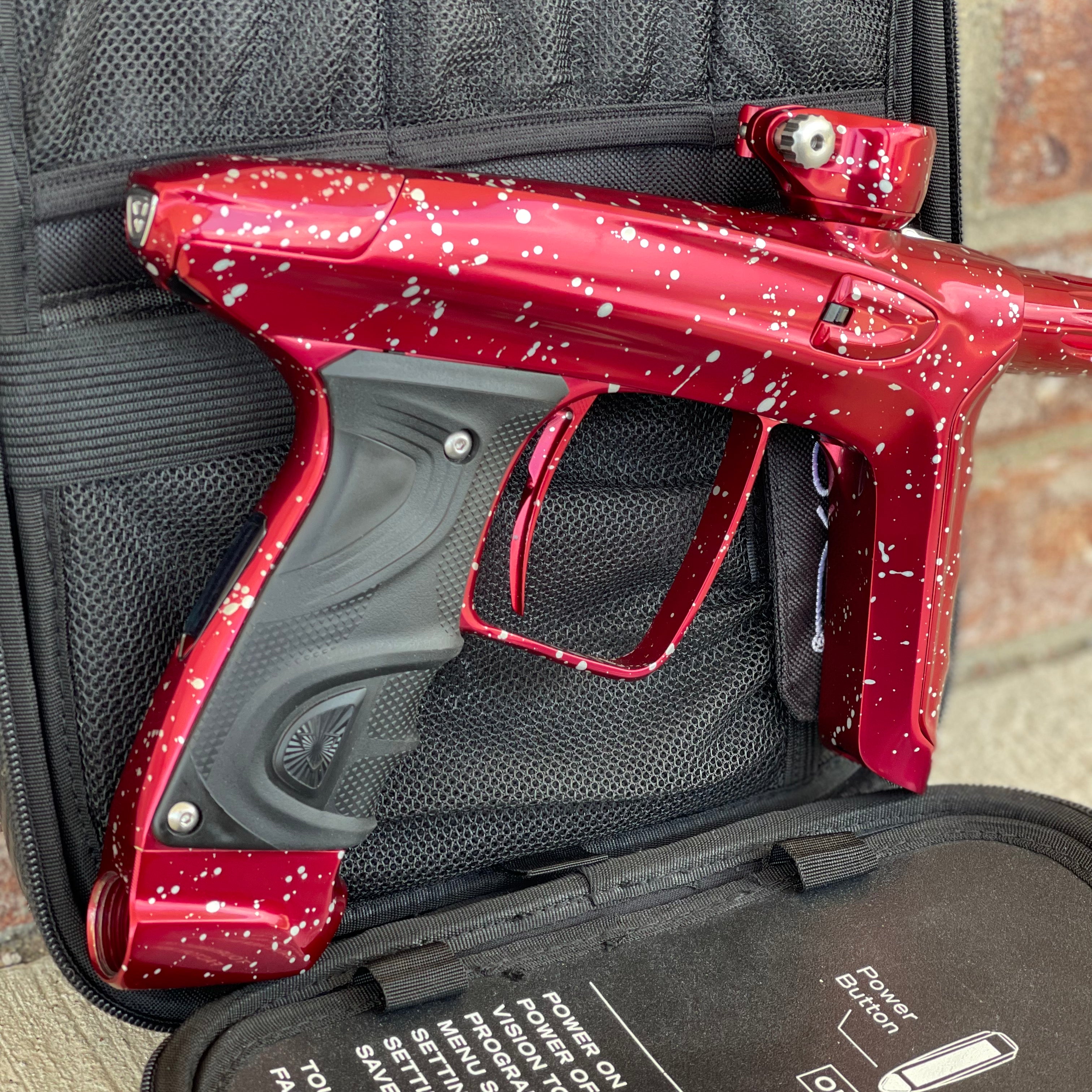 Used DLX Luxe TM40 Paintball Gun - LE Polished Red with White Speckling