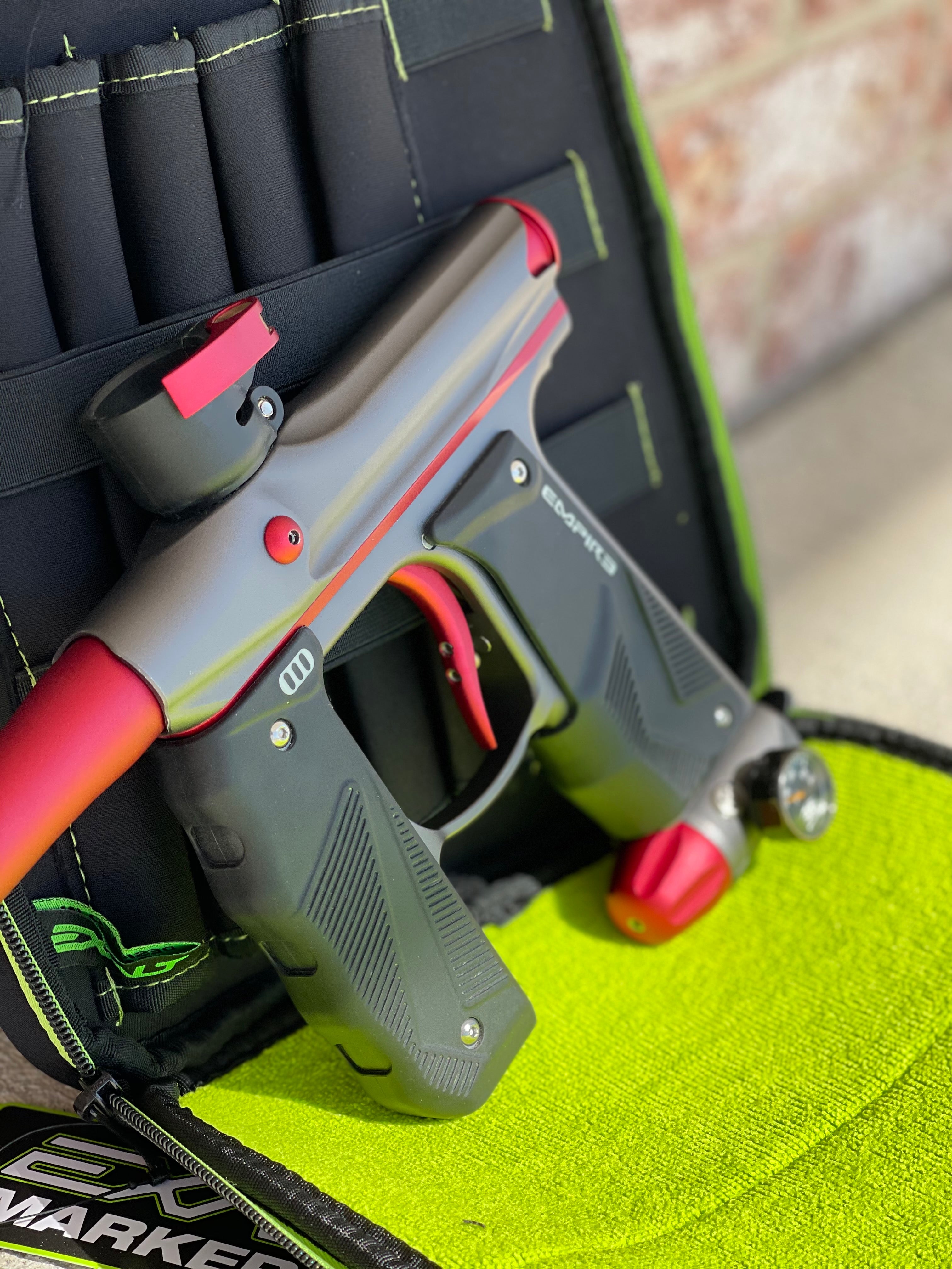 Used Empire Mini GS Paintball Gun - Dust Grey / Red