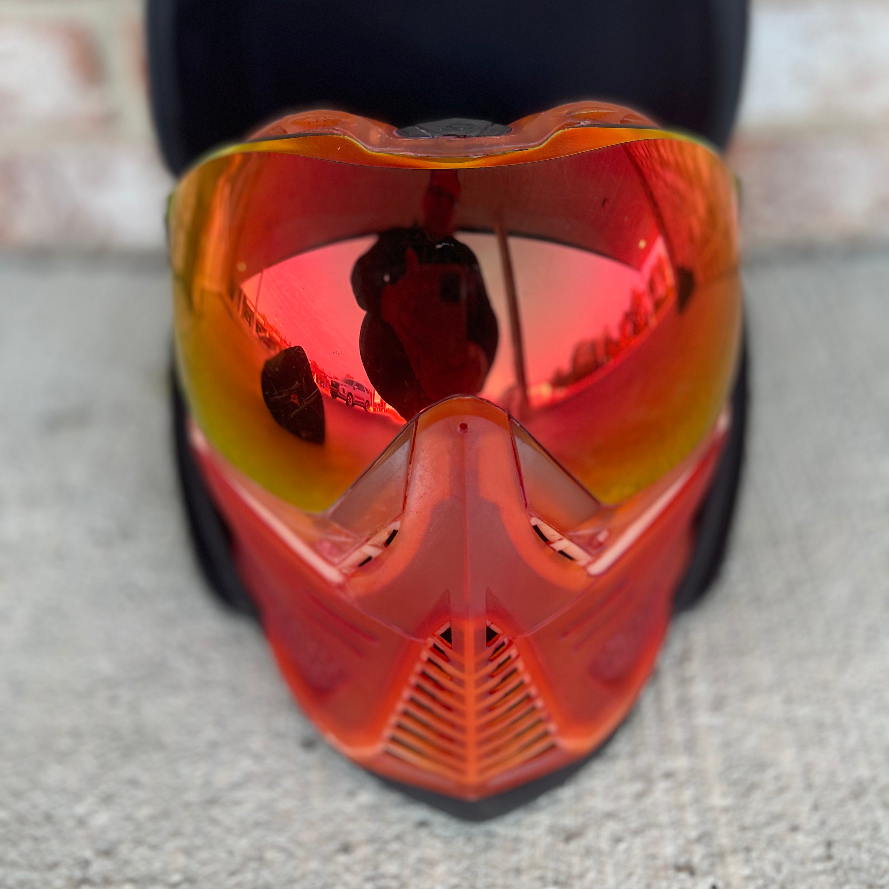 Used Push Unite Paintball Mask - Red with Hard Carry Case