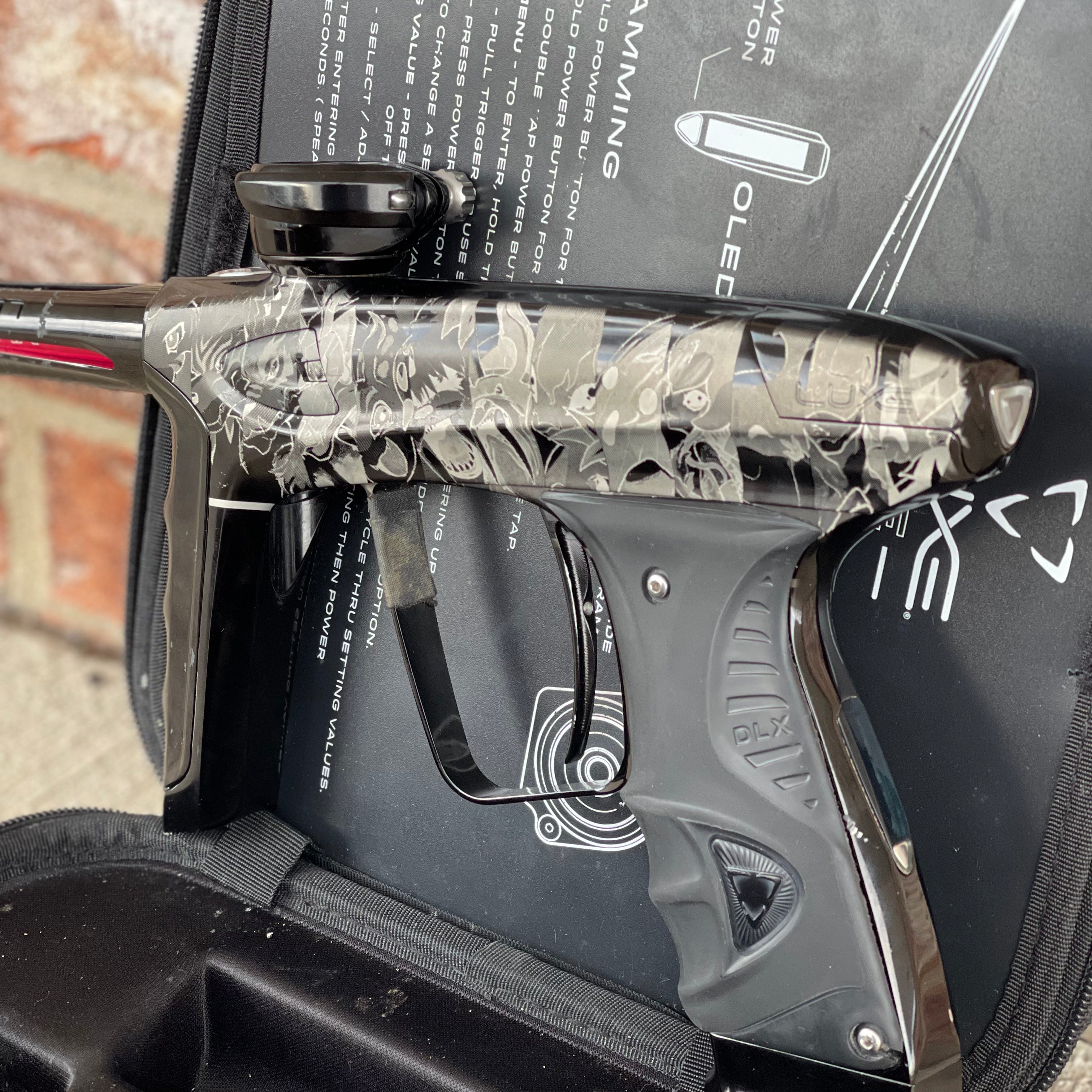 Used DLX Luxe Ice Paintball Gun - Black w/ Laser Engraving
