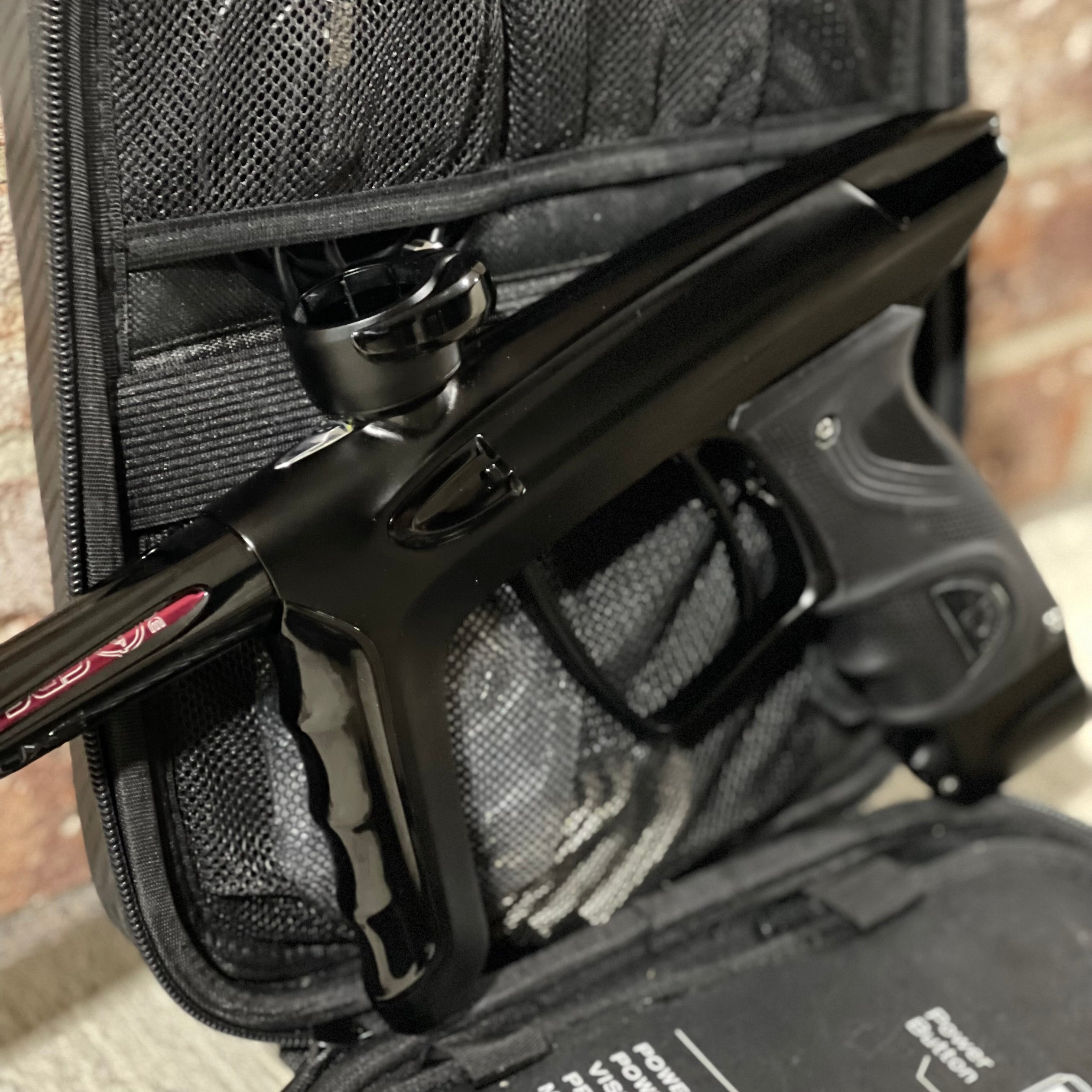 Used DLX Luxe TM40 Paintball Gun - Dust Black / Gloss Black w/ Tan Grips