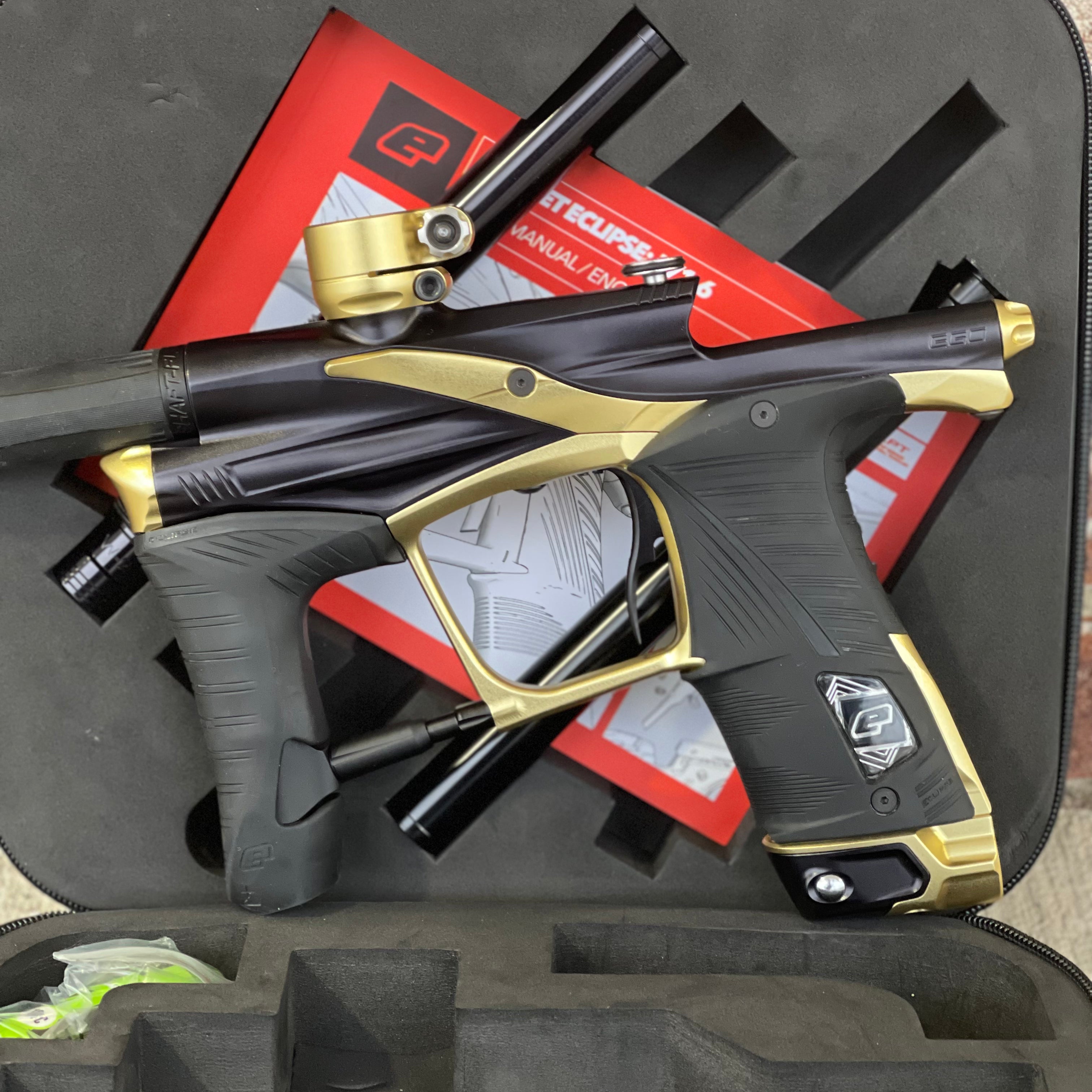Used Planet Eclipse "Midnight Series" Lv1.6 Paintball Gun - Black / Gold w/ FL Kit & Scythe Trigger