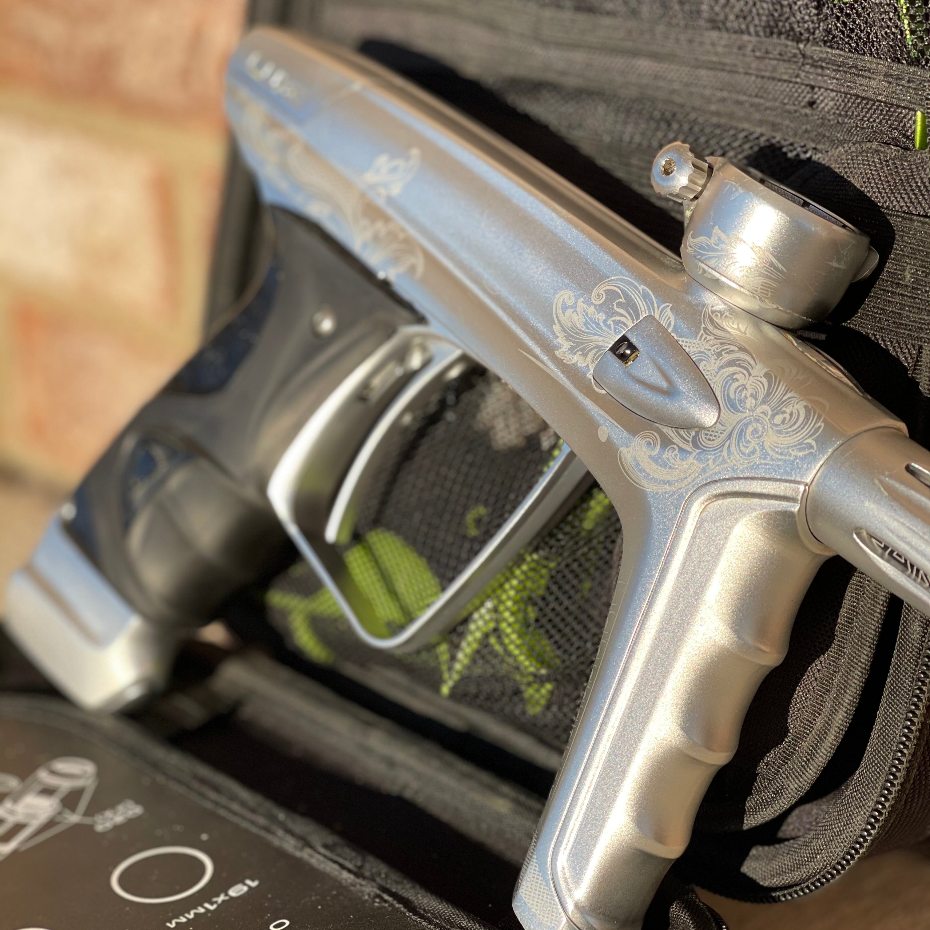 Used DLX Luxe Ice Paintball Gun - Silver w/ Laser Engraving