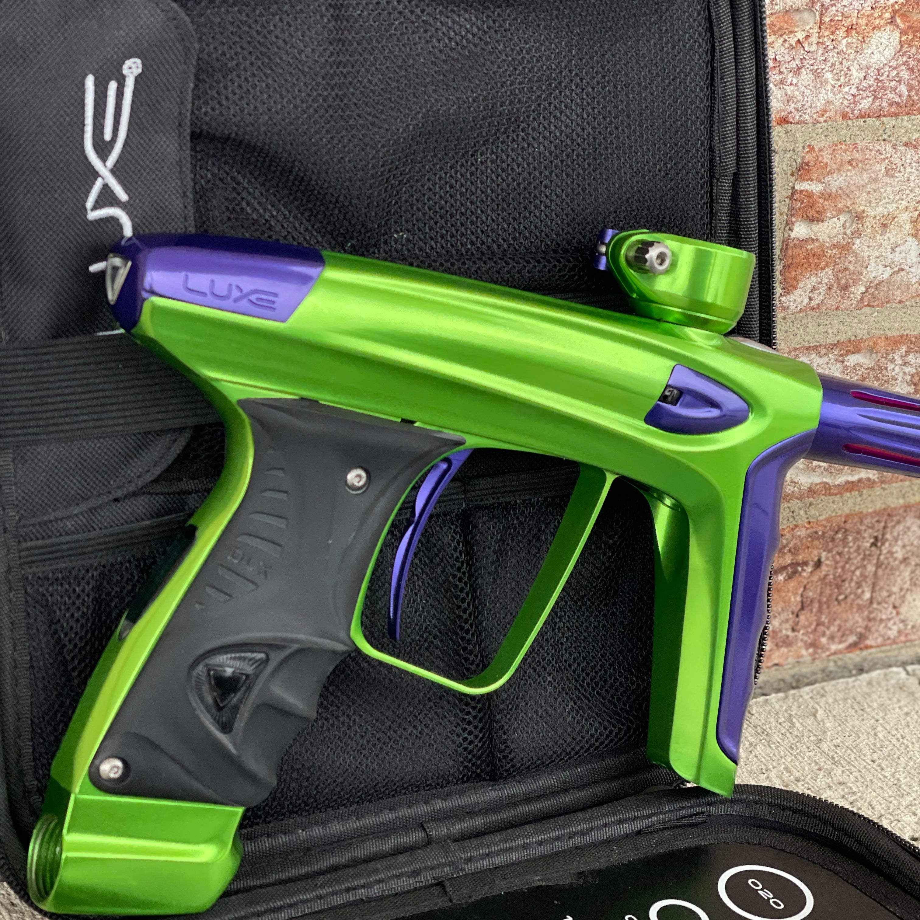 Used DLX Luxe ICE Paintball Gun - Polished Green / Polished Purple