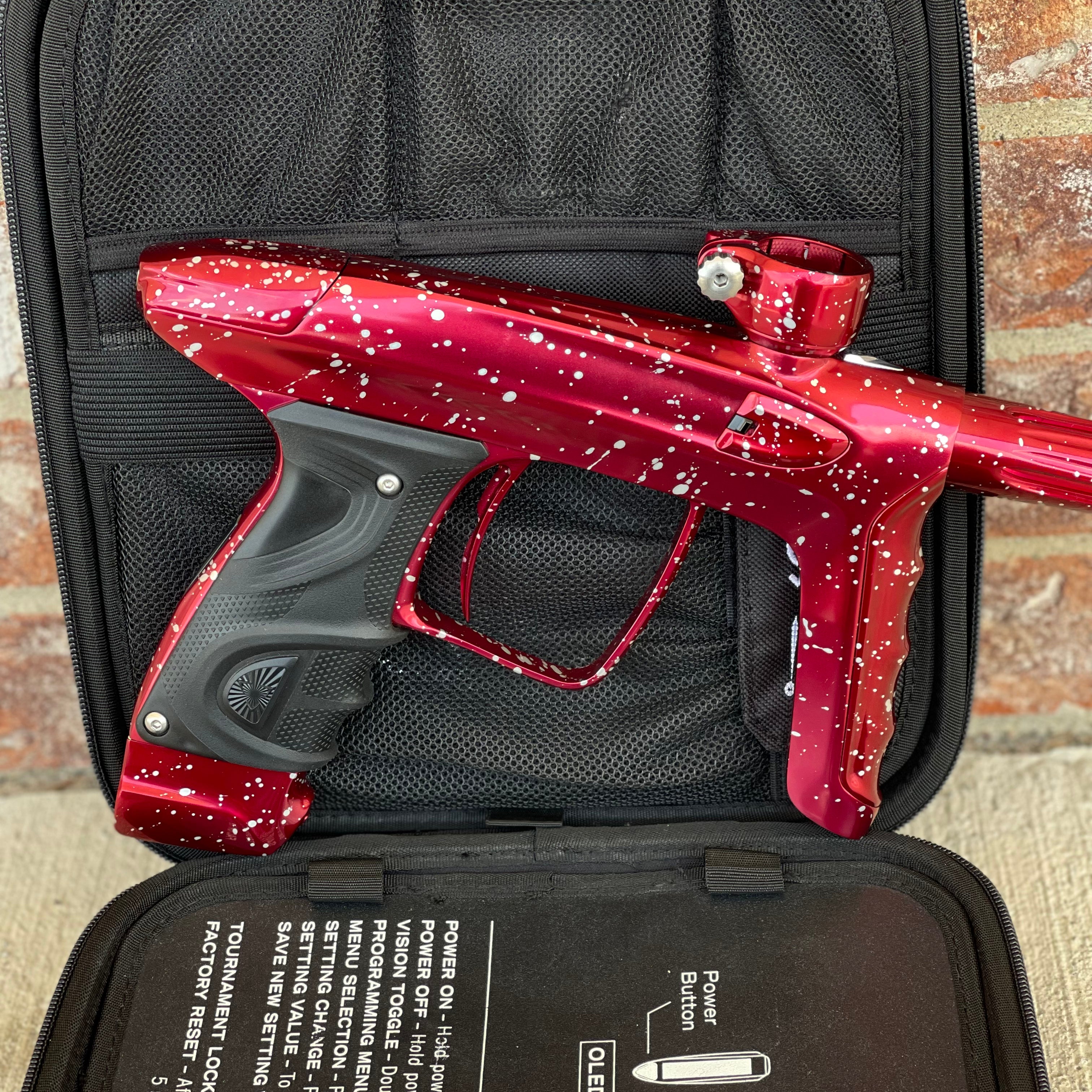Used DLX Luxe TM40 Paintball Gun - LE Polished Red with White Speckling