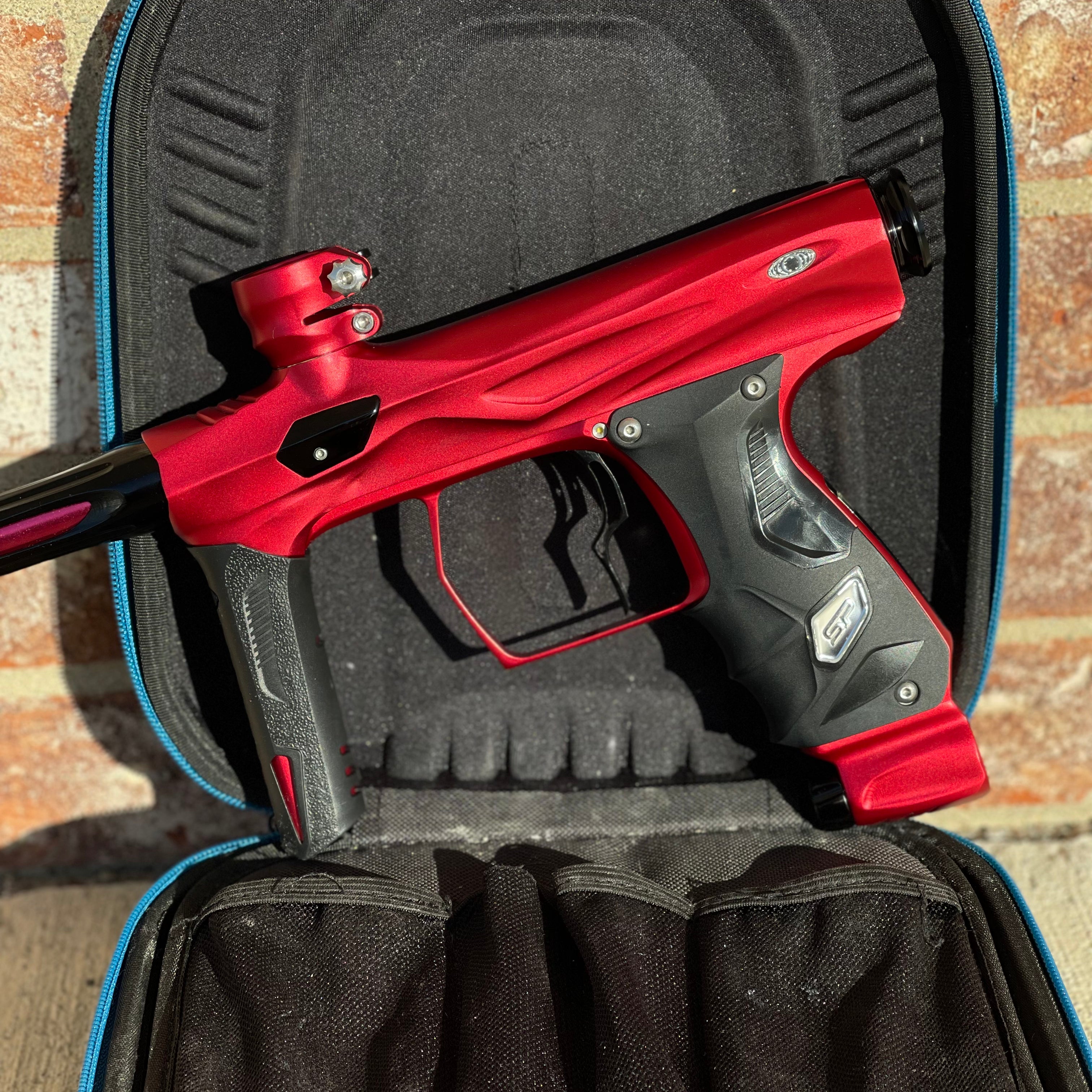 Used Shocker AMP Paintball Gun - Dust Red w/ Infamous Deuce Trigger