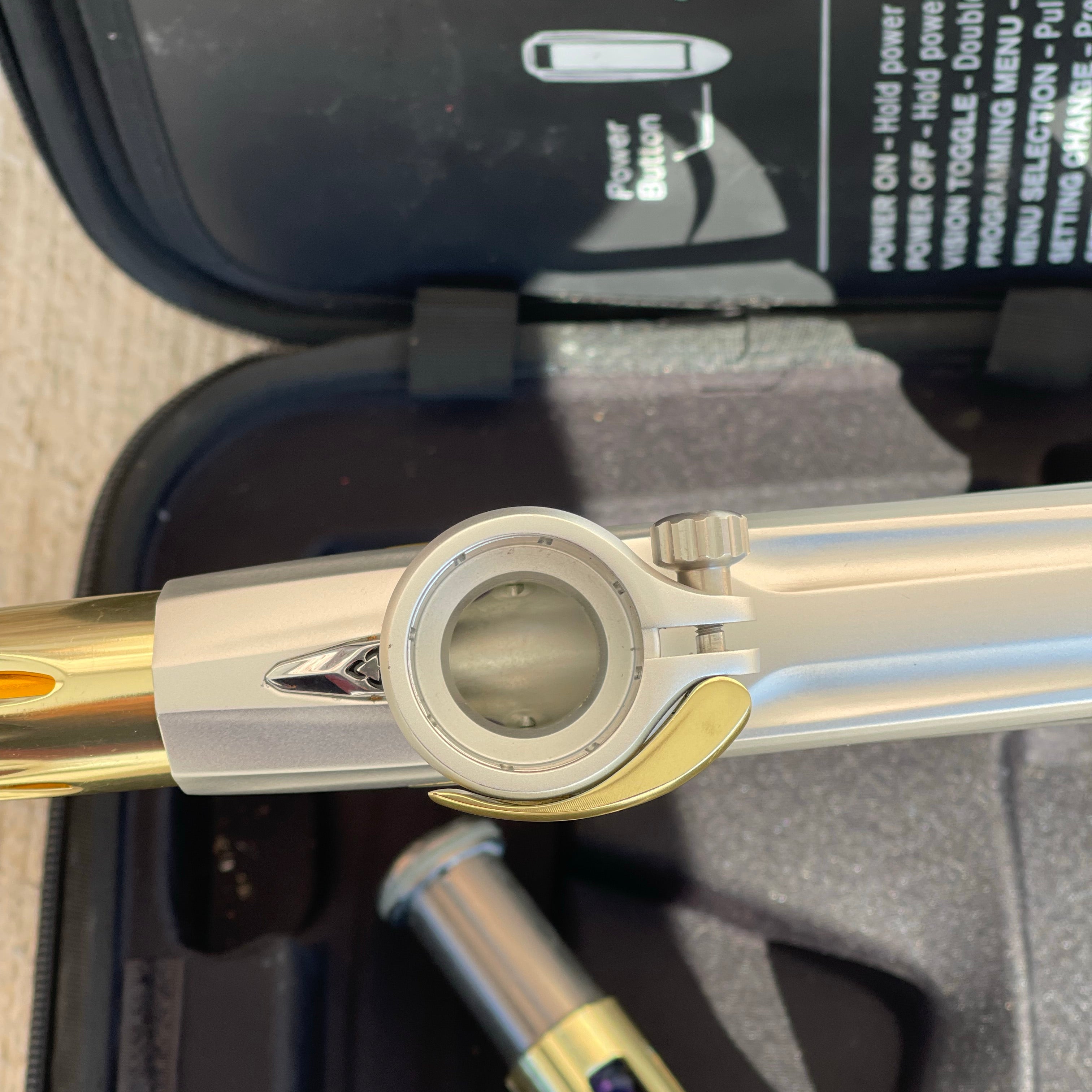 Used DLX Luxe X Paintball Gun - Dust White/Polished Gold