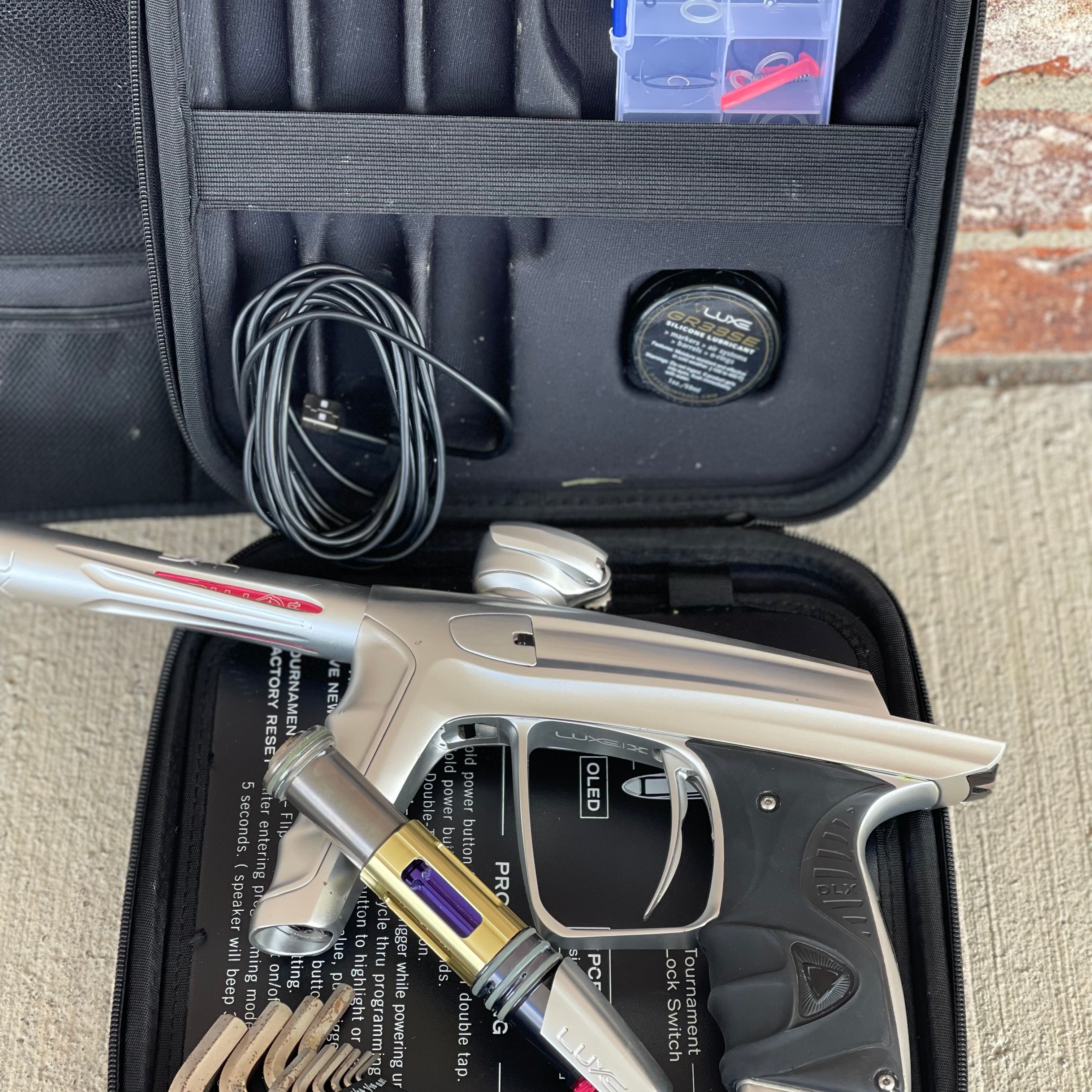 Used DLX Luxe X Paintball Gun - White (Silver)