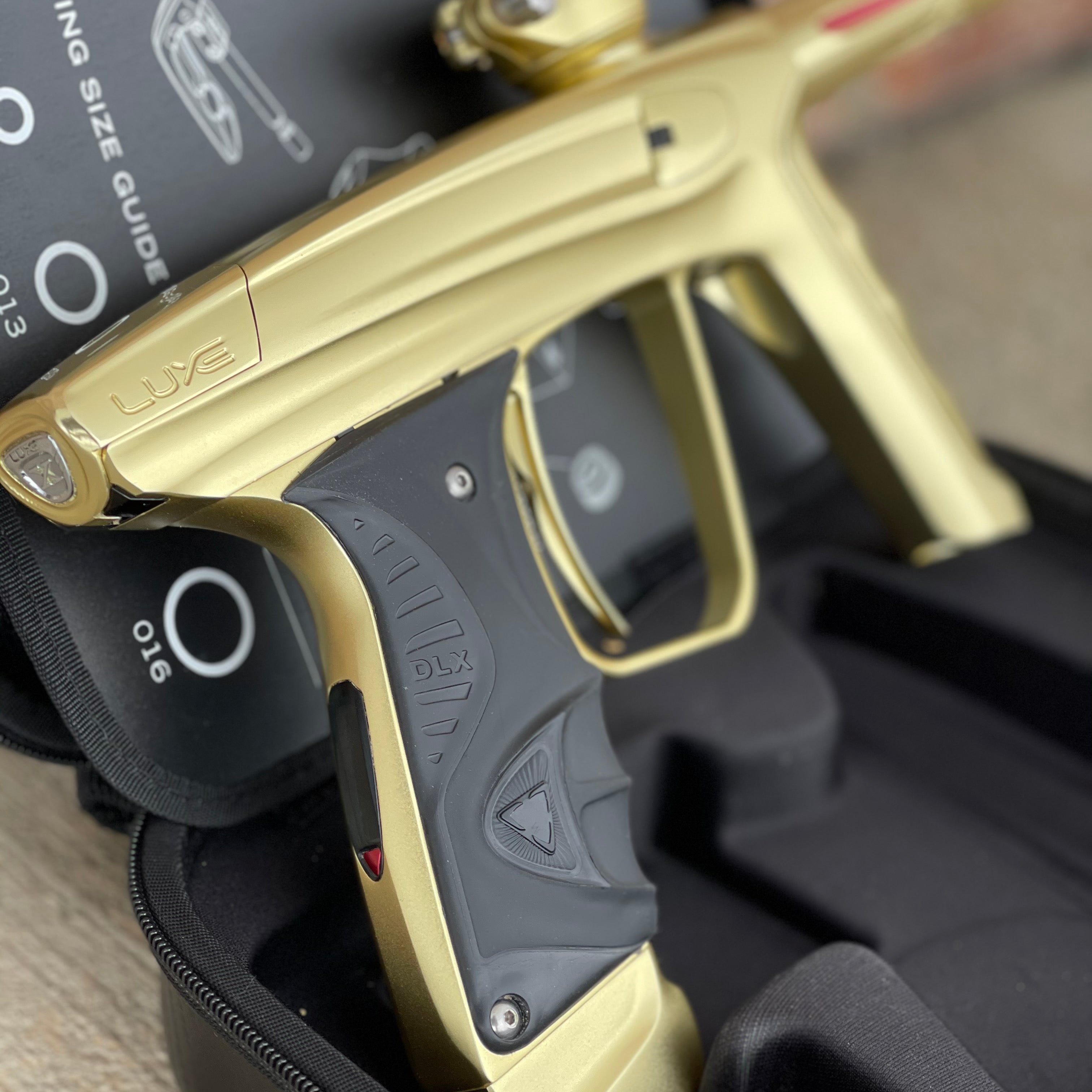 Used DLX Luxe X Paintball Gun - Dust Gold / Polished Gold