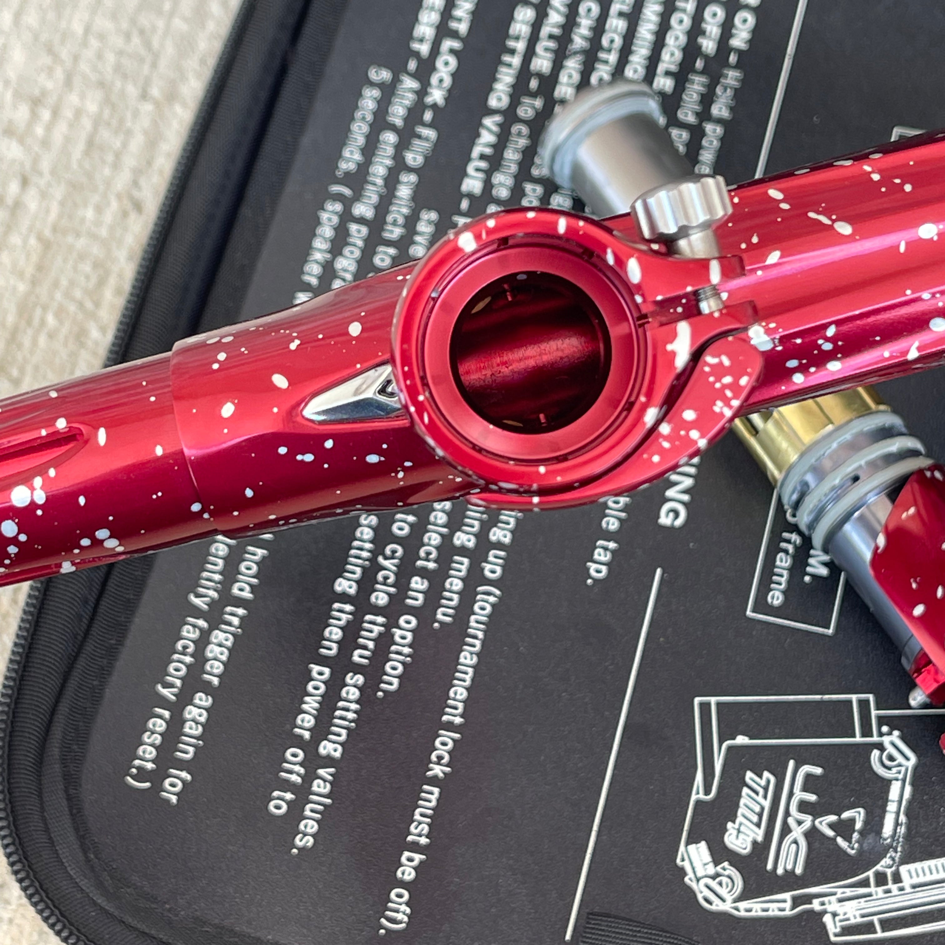 Used DLX Luxe TM40 Paintball Gun - LE Polished Red with White Speckling