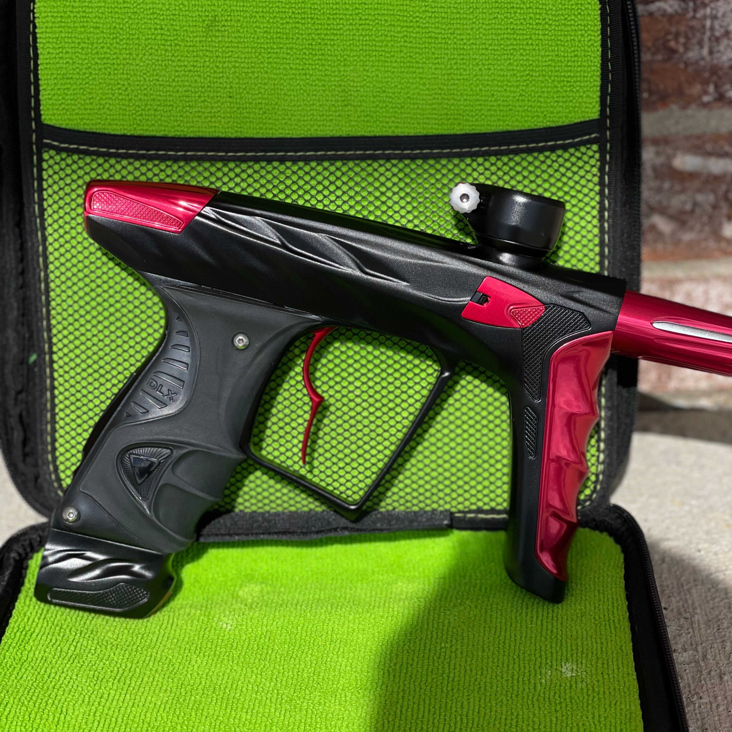 Used DLX HK Army A51 Luxe X Paintball Gun - Dust Black / Polished Red