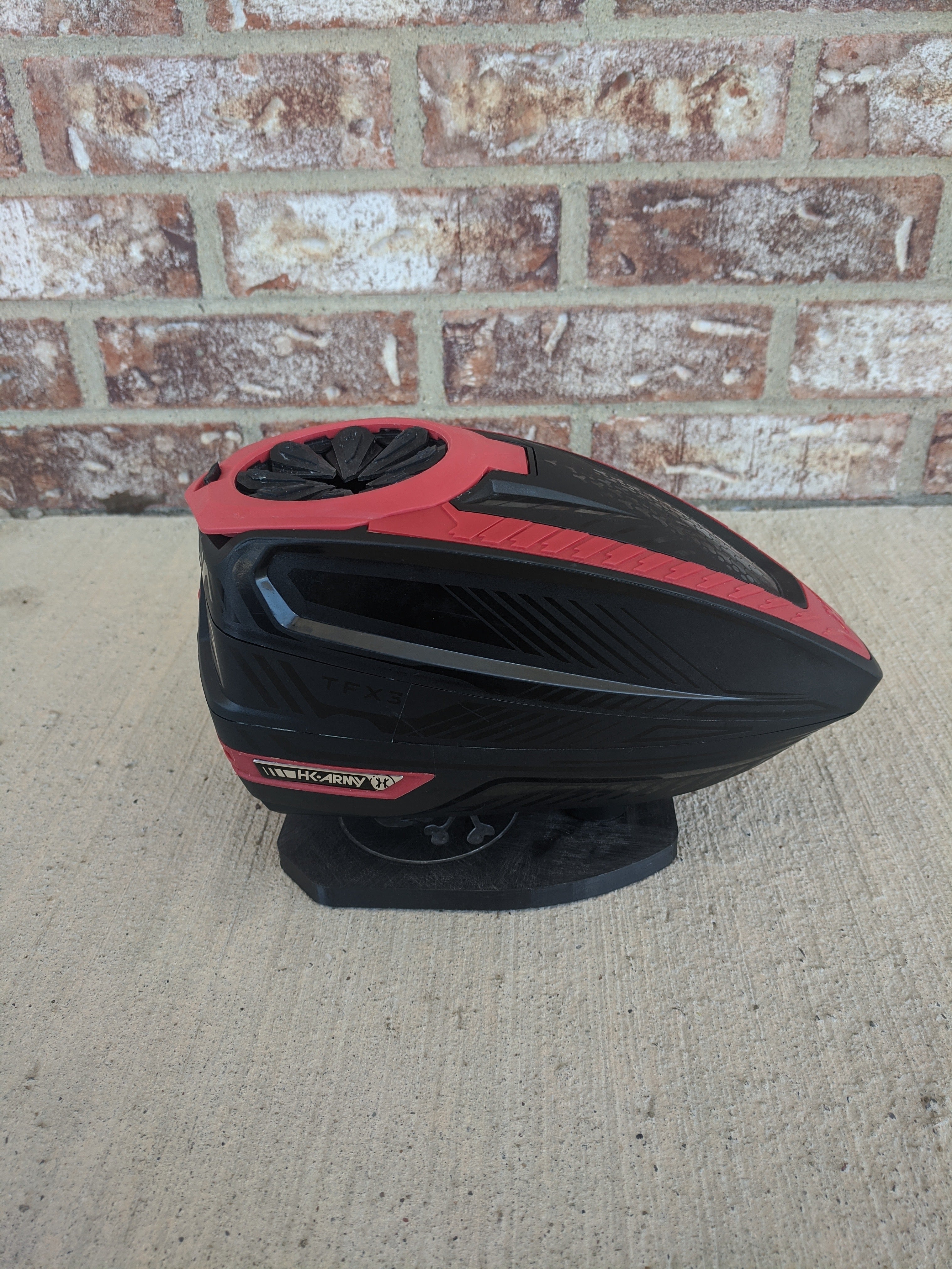 Used HK Army TFX3 Paintball Loader - Black/Red with Speedfeed