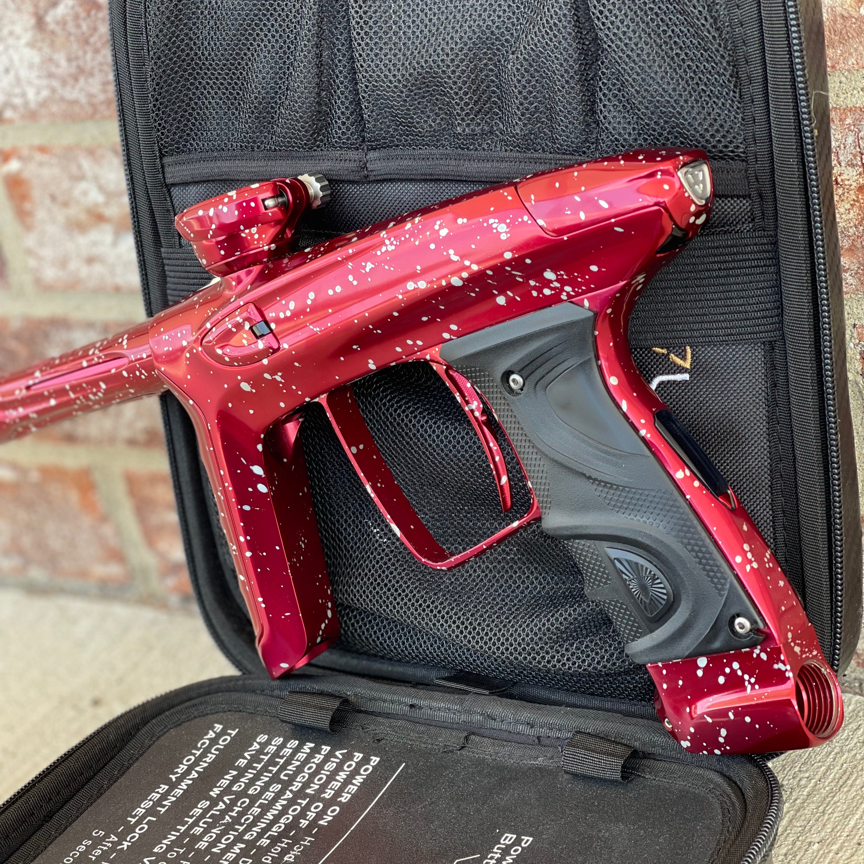 Used DLX Luxe TM40 Paintball Gun - LE Polished Red with White Speckling