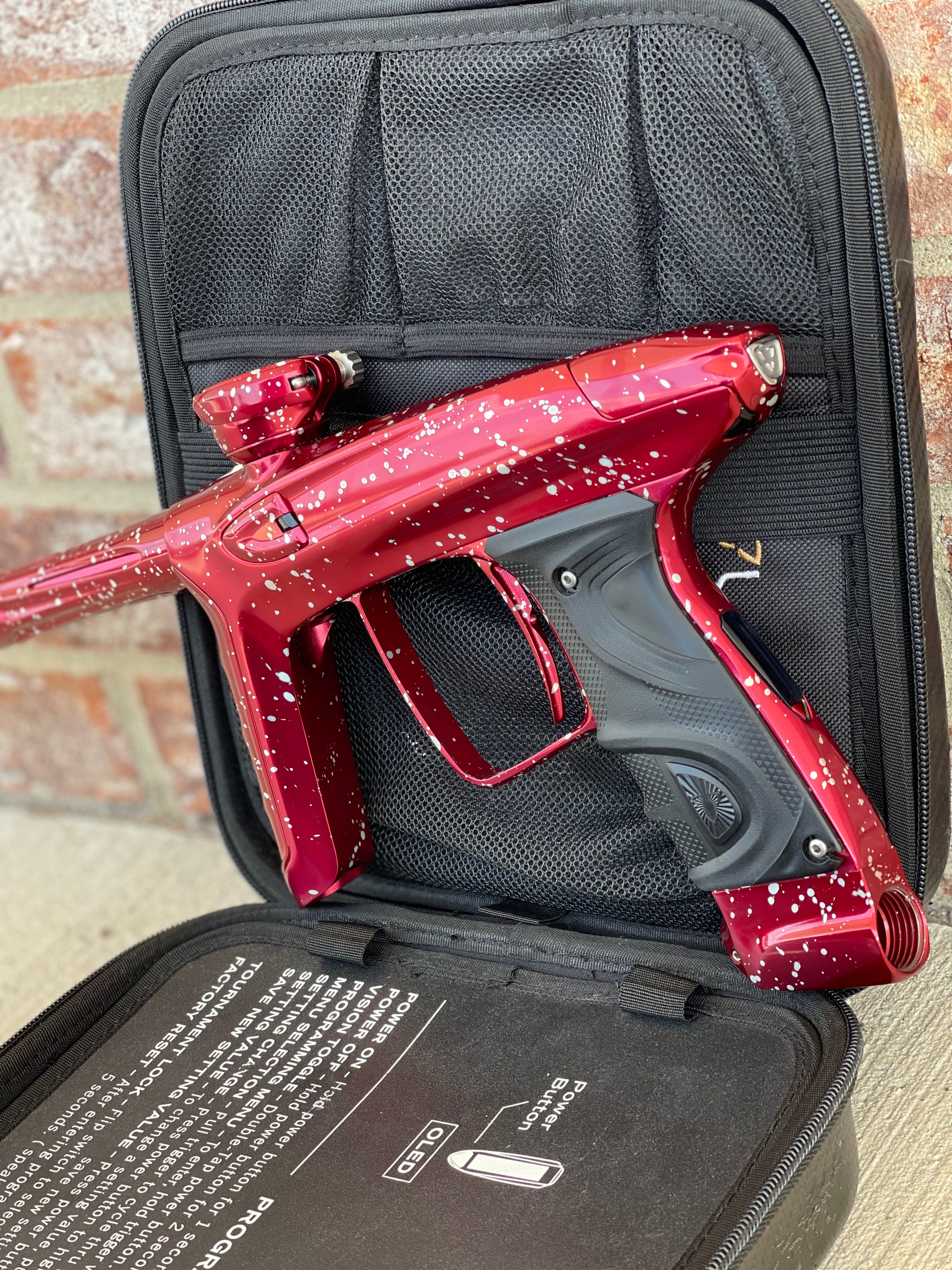Used DLX Luxe TM40 Paintball Gun - LE Polished Red with White Speckling