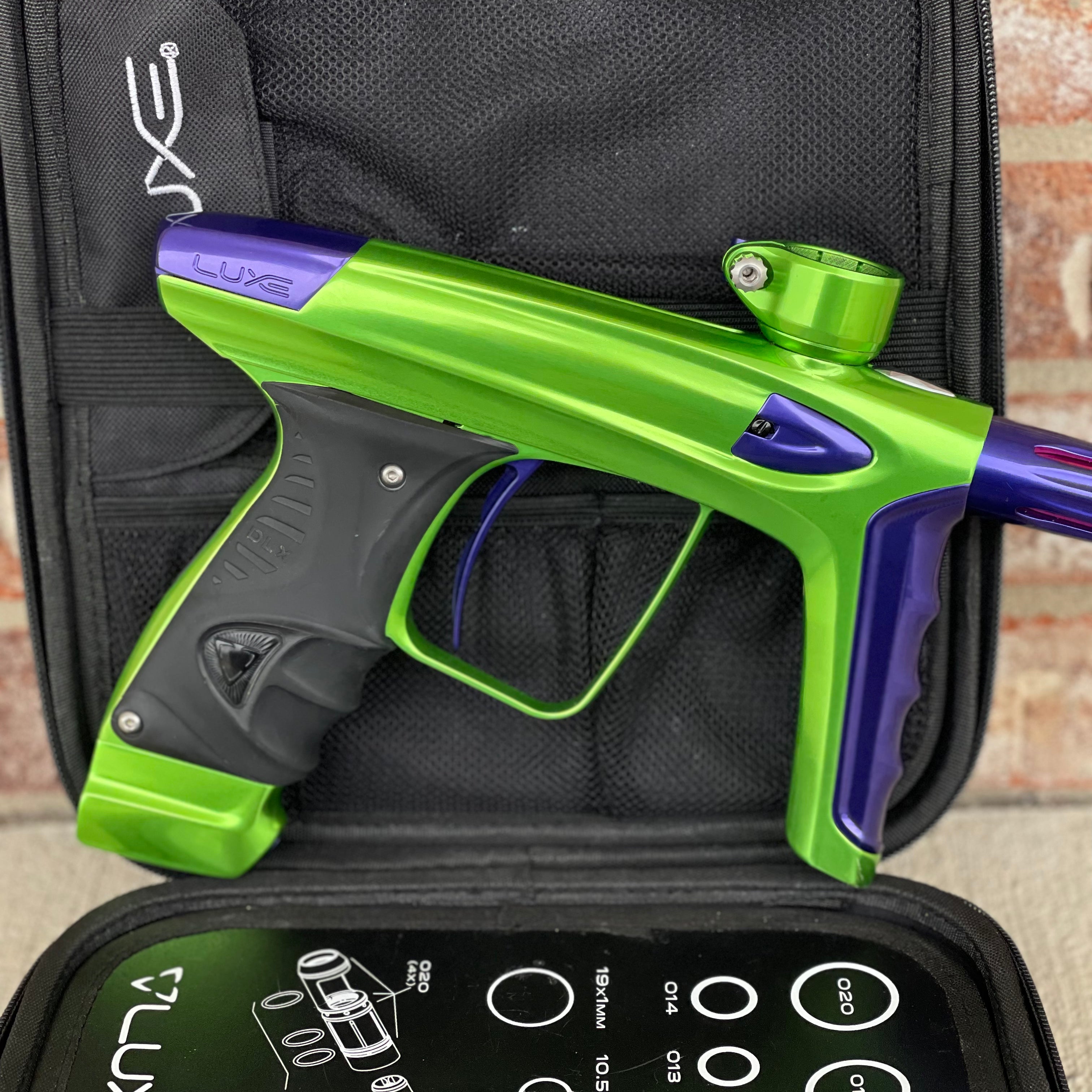 Used DLX Luxe ICE Paintball Gun - Polished Green / Polished Purple