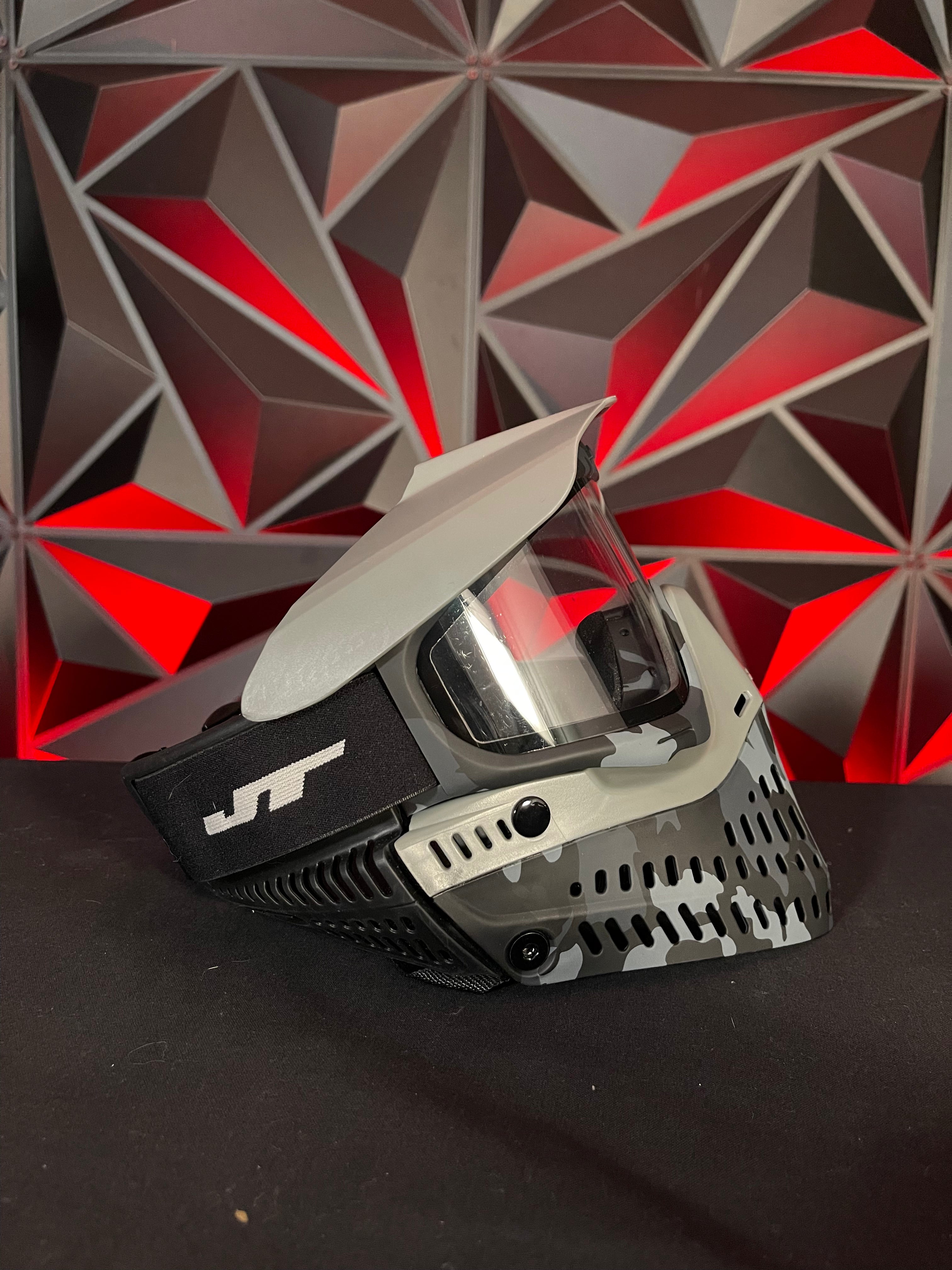 Used JT Proflex Paintball Mask - Black Grey Camo Skirt w/Black Grey Camo Frame & Matching Visor