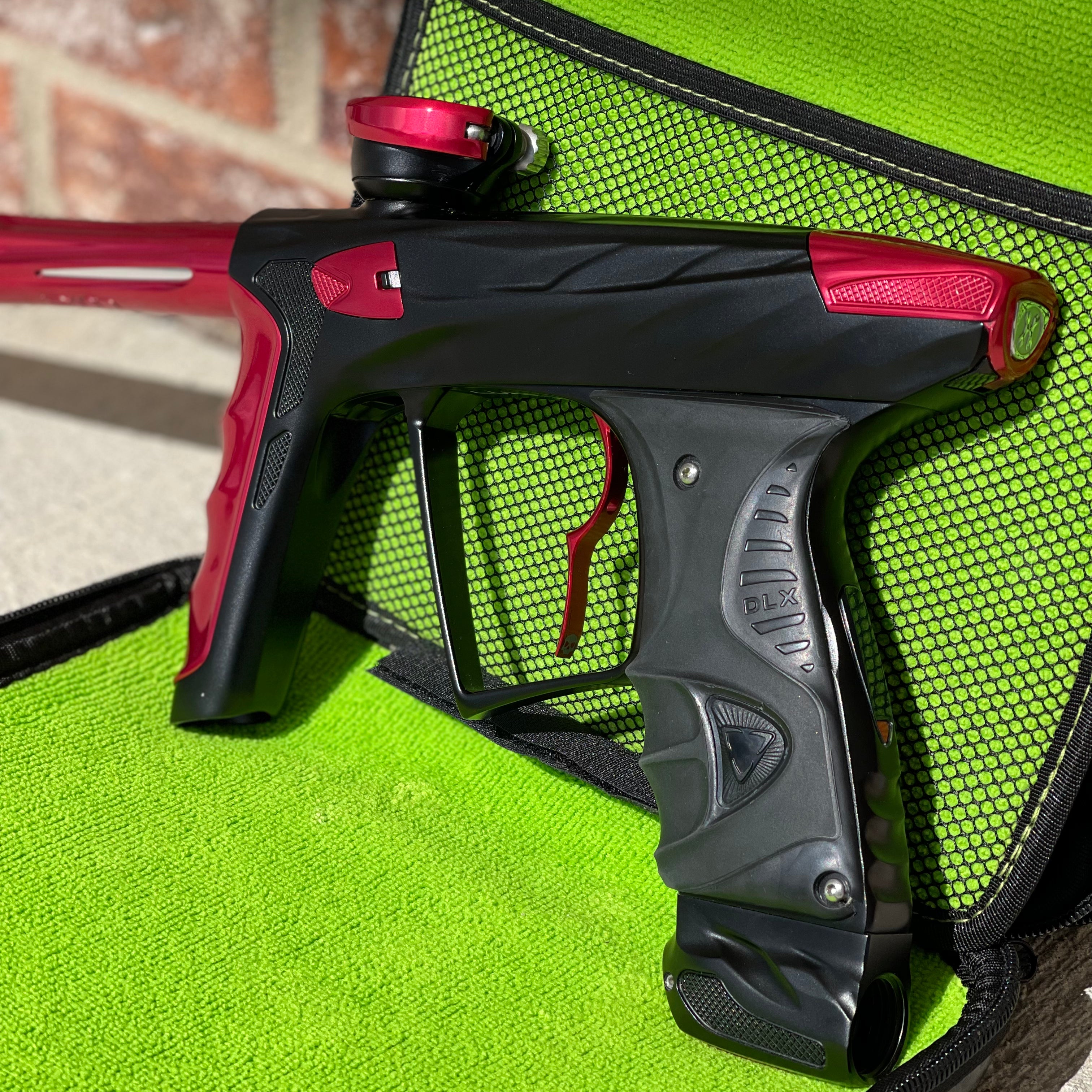 Used DLX HK Army A51 Luxe X Paintball Gun - Dust Black / Polished Red