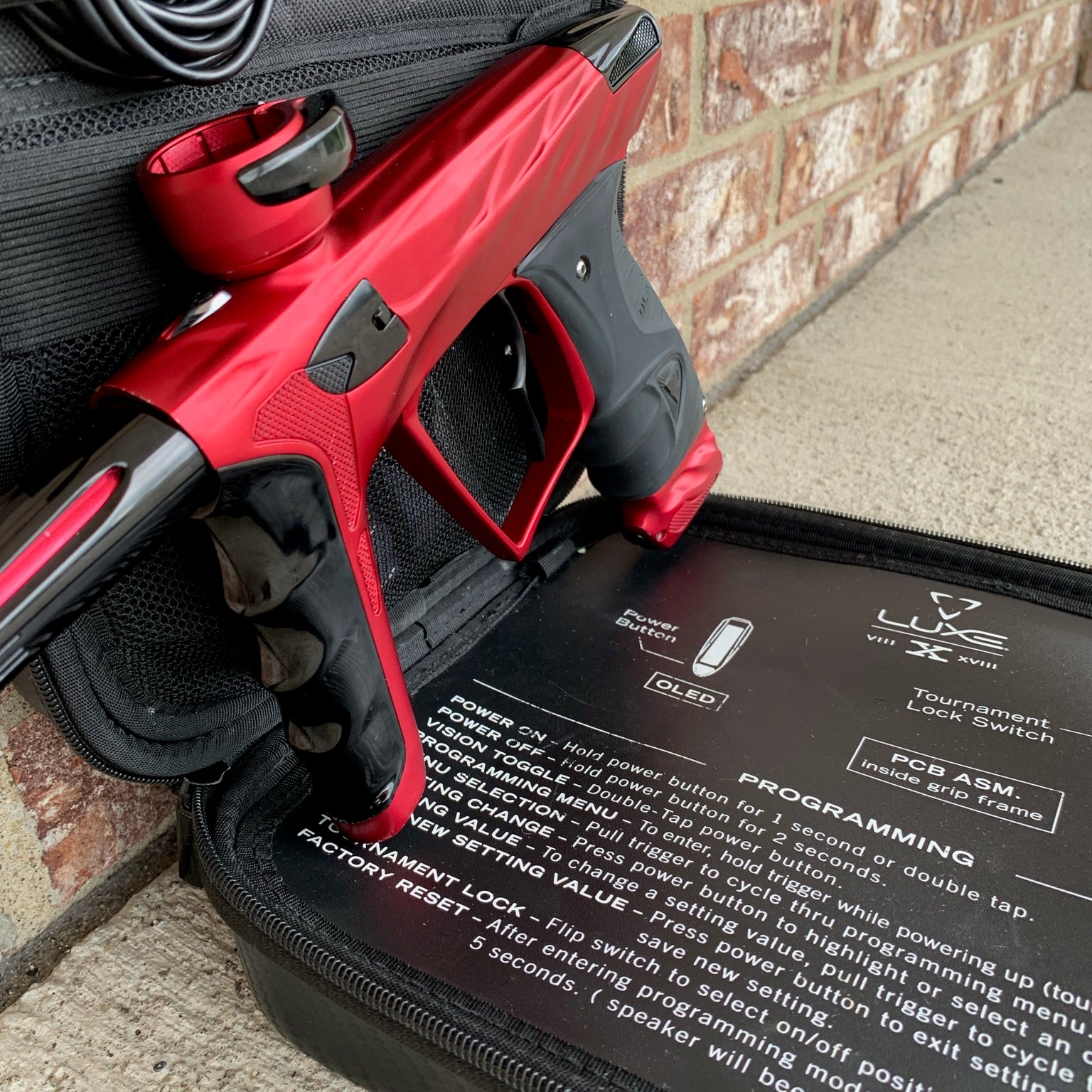 Used HK Army DLX Luxe X A51 Paintball Gun - Dust Red / Polished Black
