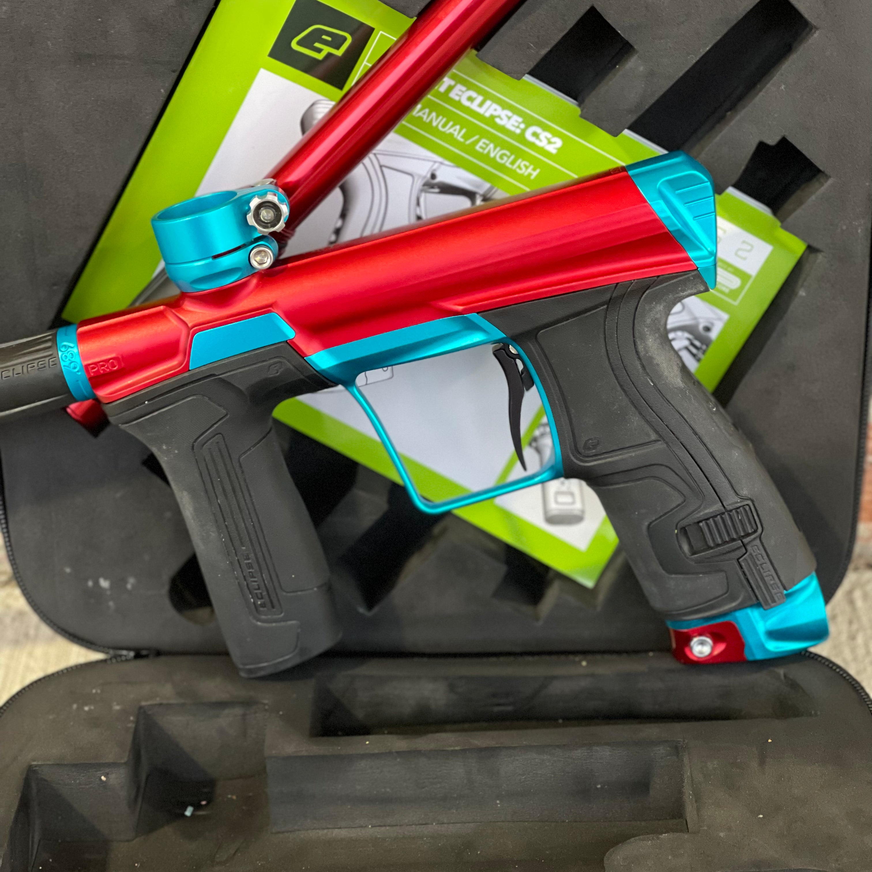 Used Planet Eclipse CS2 Pro Paintball Gun - Red/Teal
