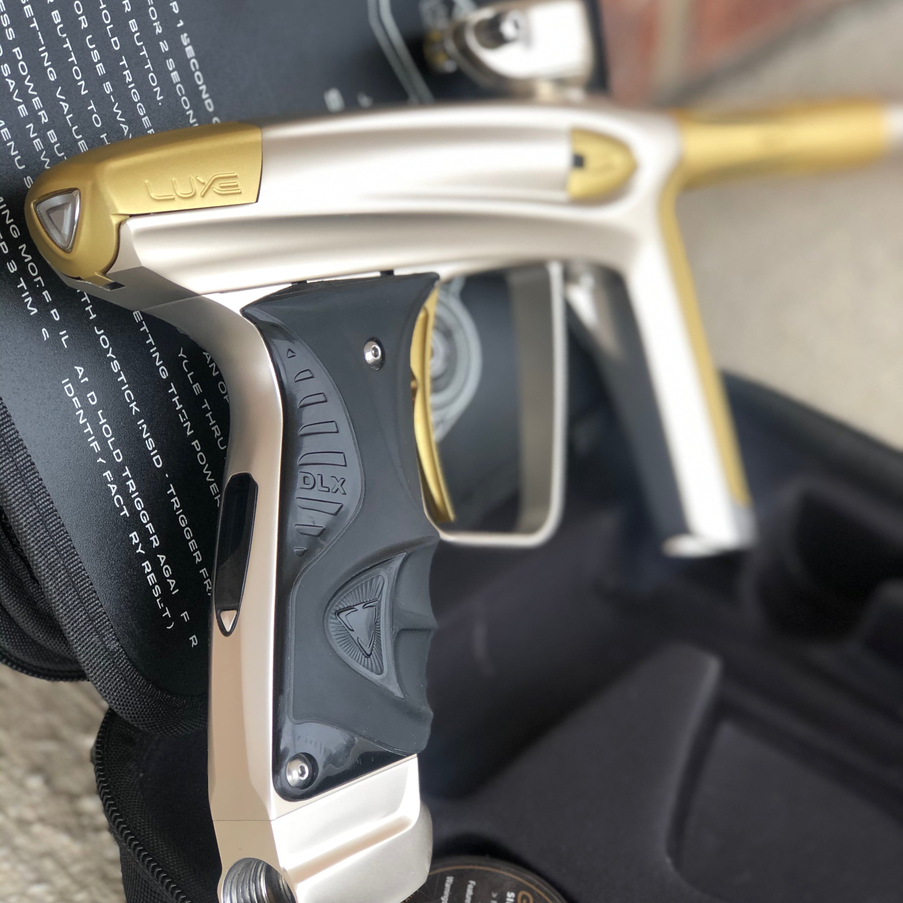 Used DLX Luxe Ice Paintball Gun - Silver / Dust Gold
