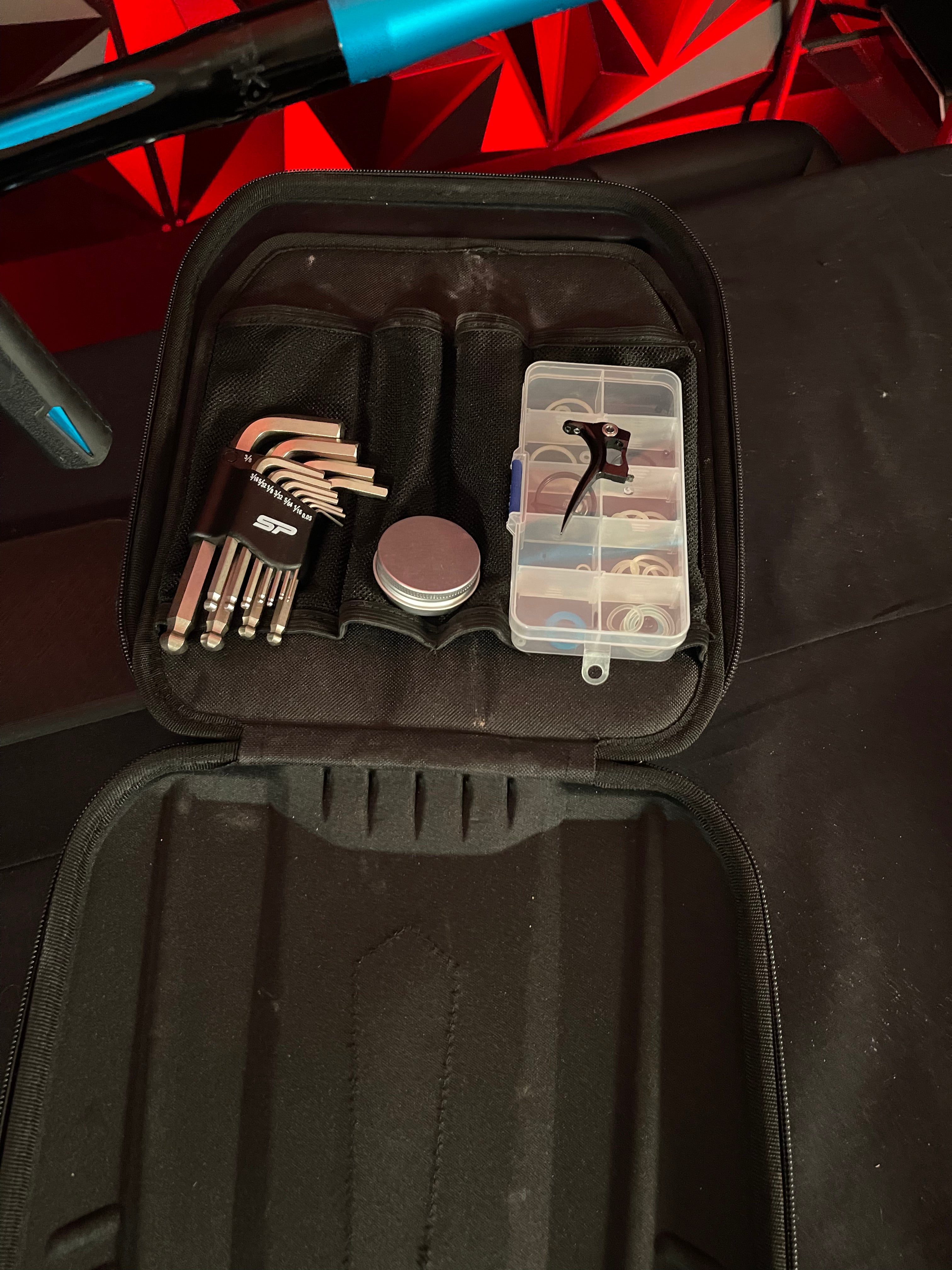 Used Shocker Amp Paintball Gun - Teal w/ Infamous Deuce Trigger