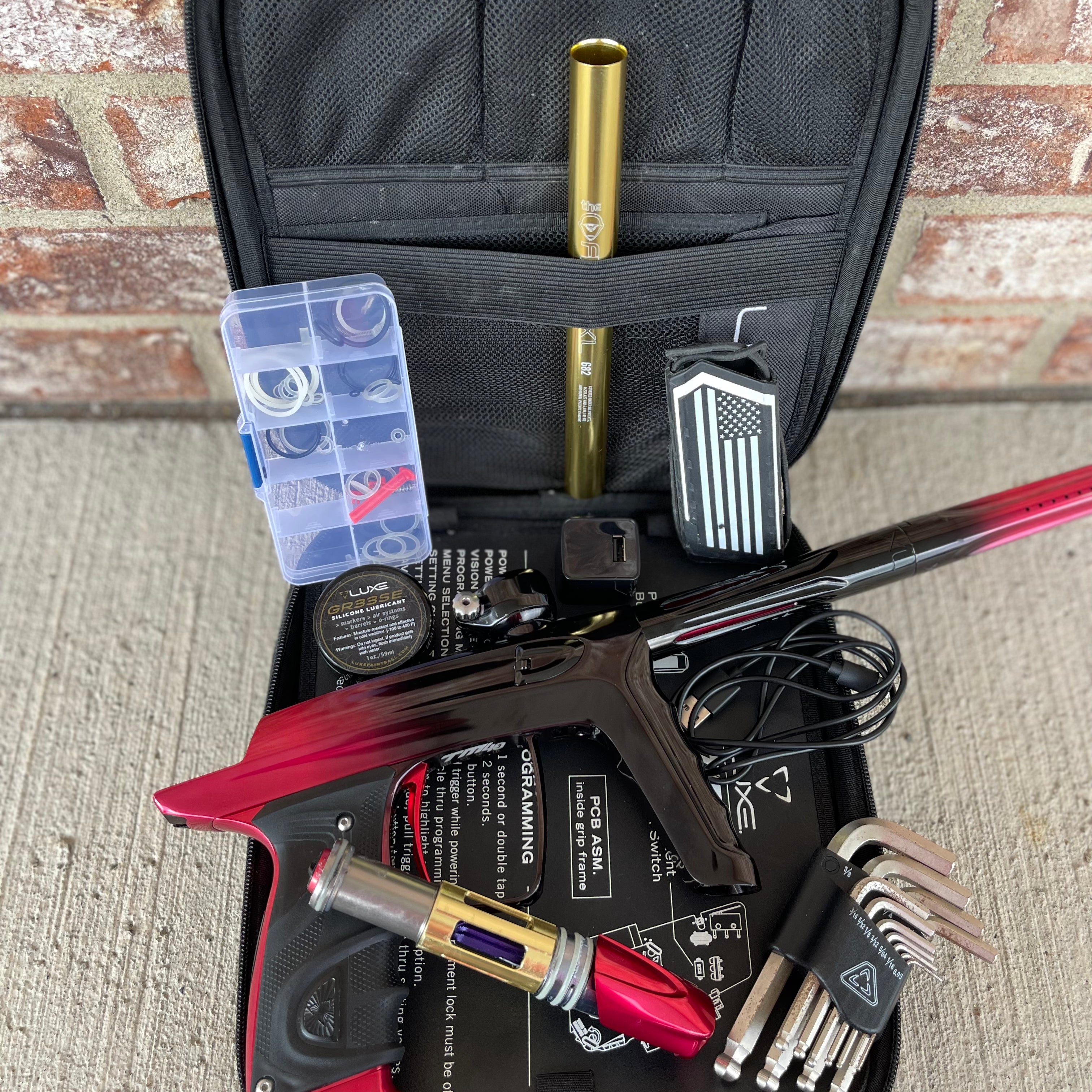 Used DLX Luxe TM40 Paintball Gun - LE Polished Red/Black Fade