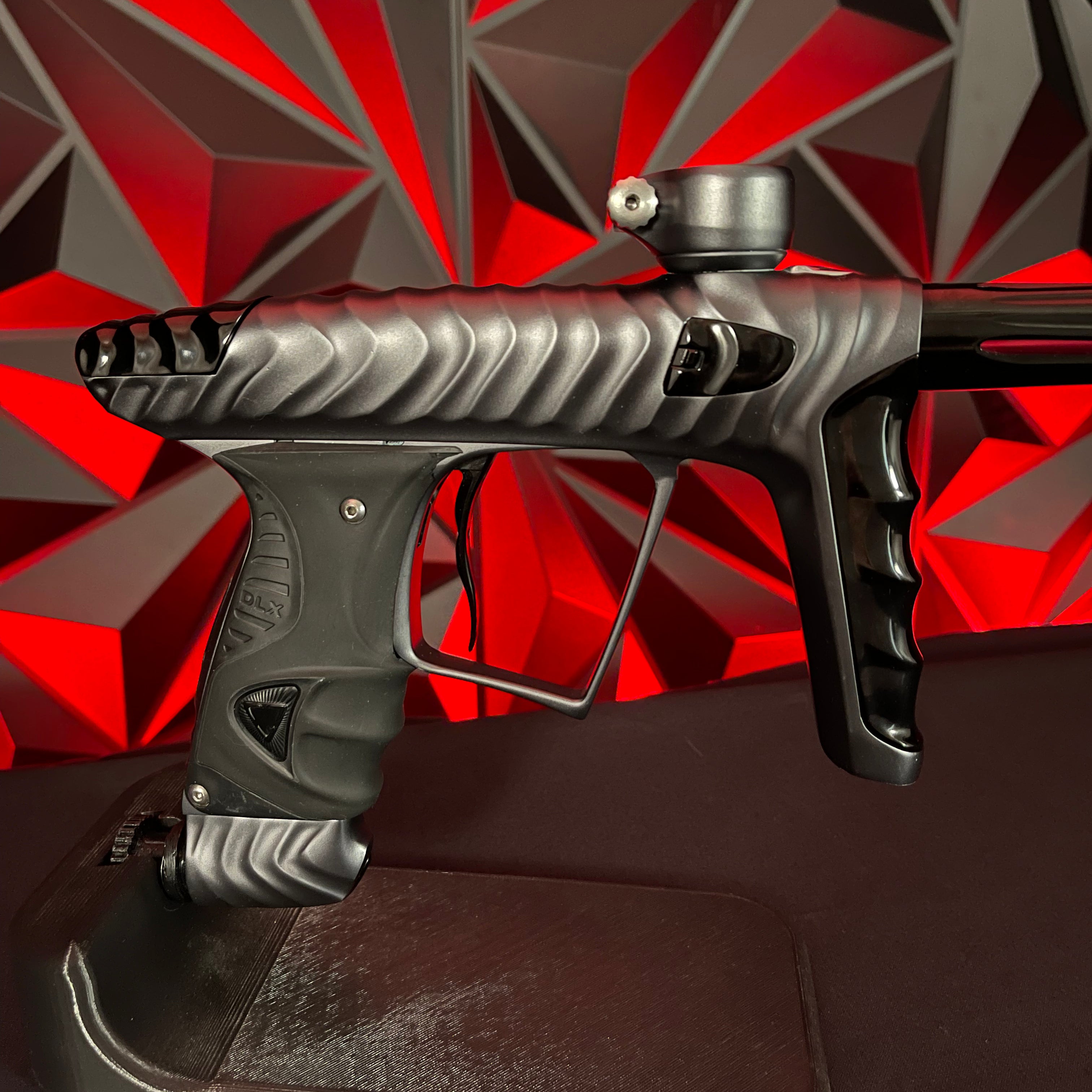 Used DLX Luxe X/HK Army Ripper Paintball Gun - Dust Pewter/ Polished Black w/ Deuce Trigger