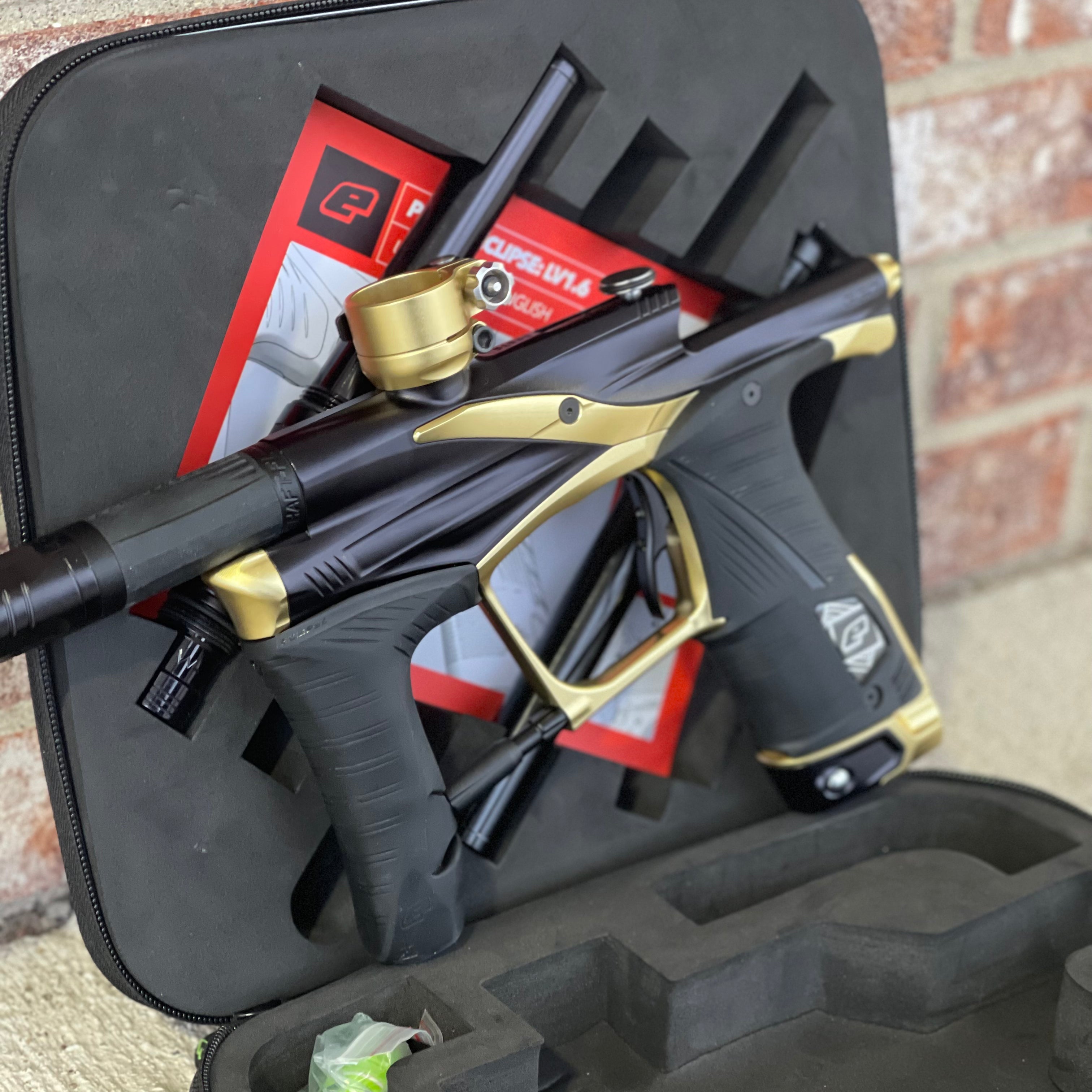 Used Planet Eclipse "Midnight Series" Lv1.6 Paintball Gun - Black / Gold w/ FL Kit & Scythe Trigger