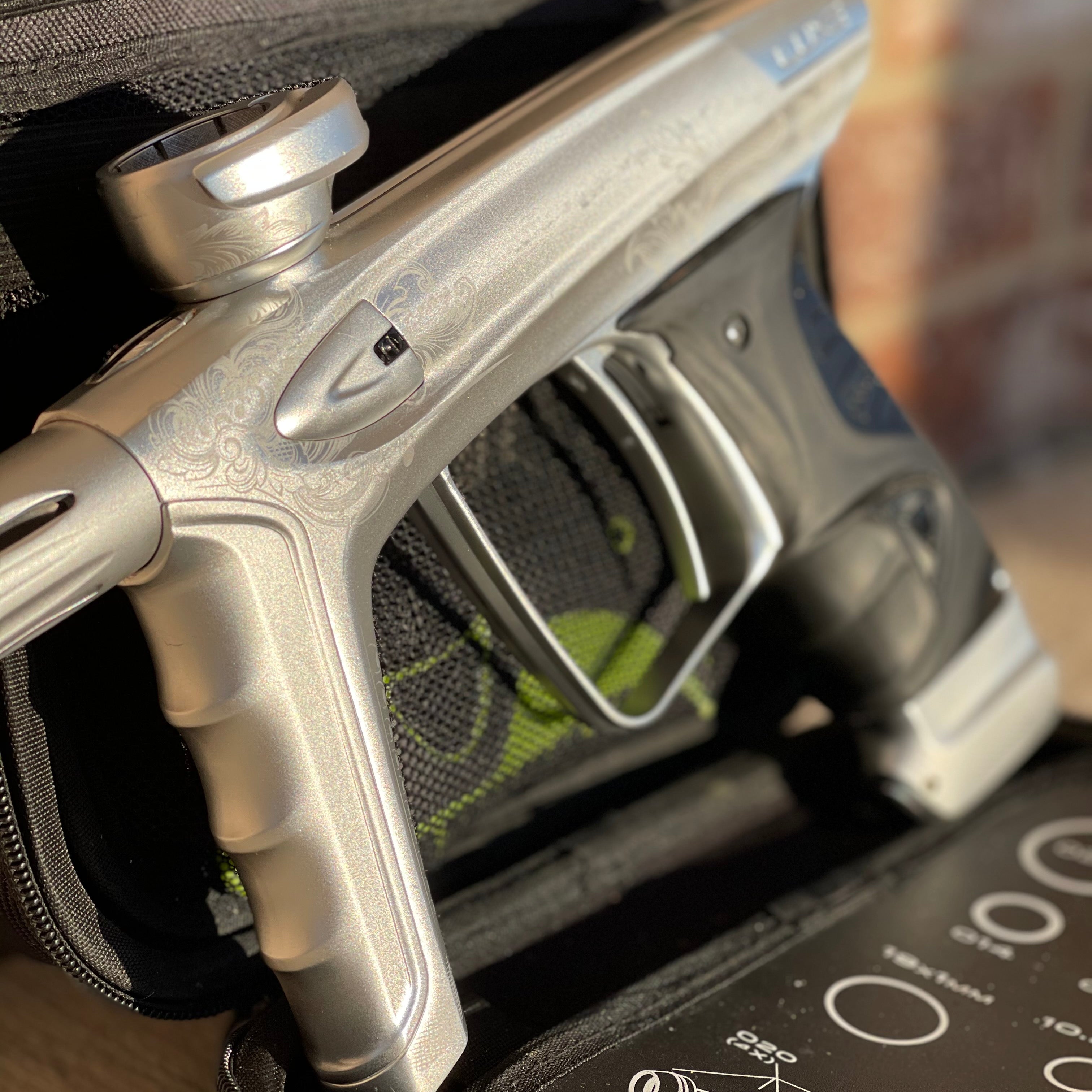 Used DLX Luxe Ice Paintball Gun - Silver w/ Laser Engraving