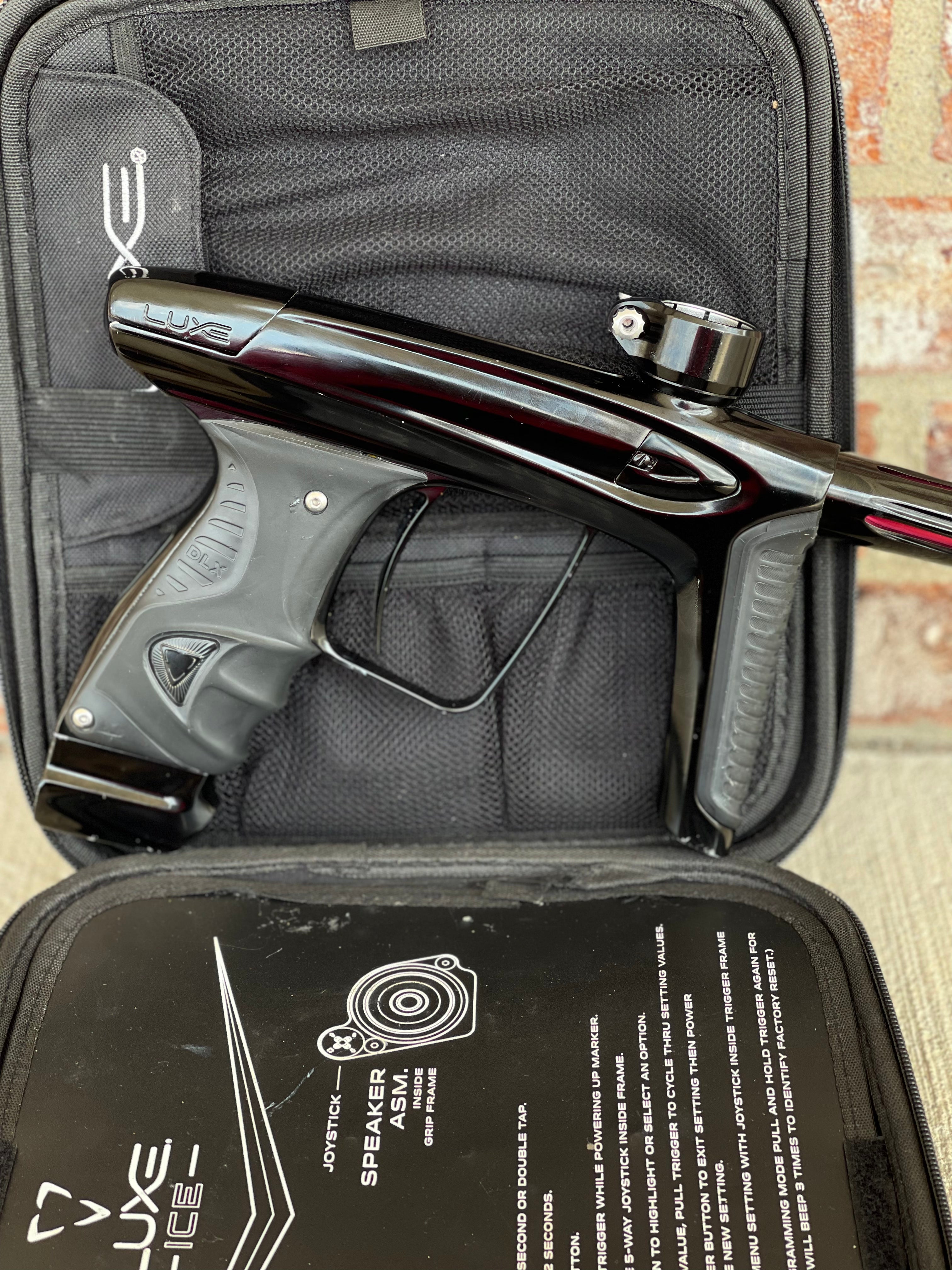Used DLX Luxe Ice Paintball Gun - Gloss Black w/ Encore Bolt