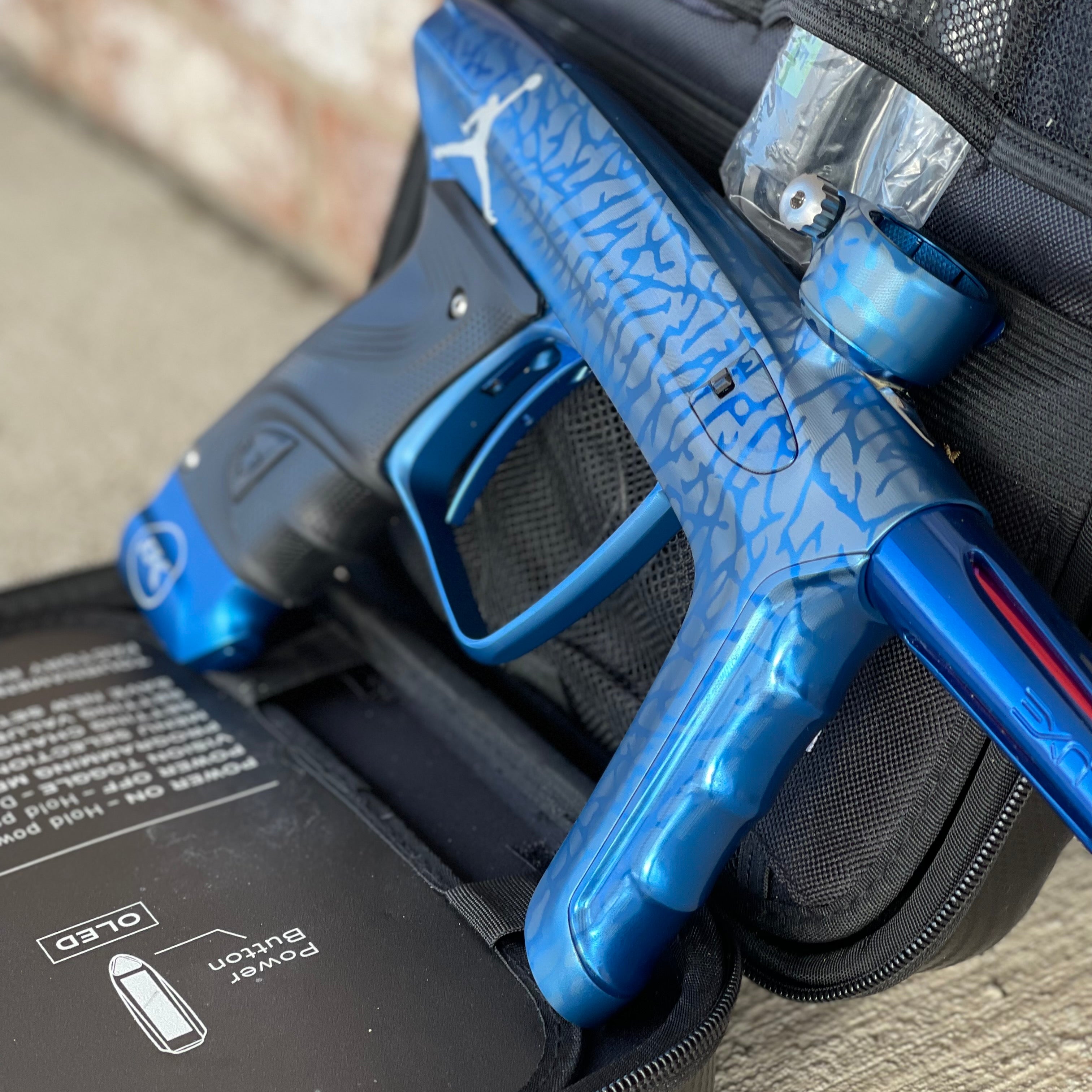 Used DLX Luxe TM40 Paintball Gun - Blue Custom Laser Engraving