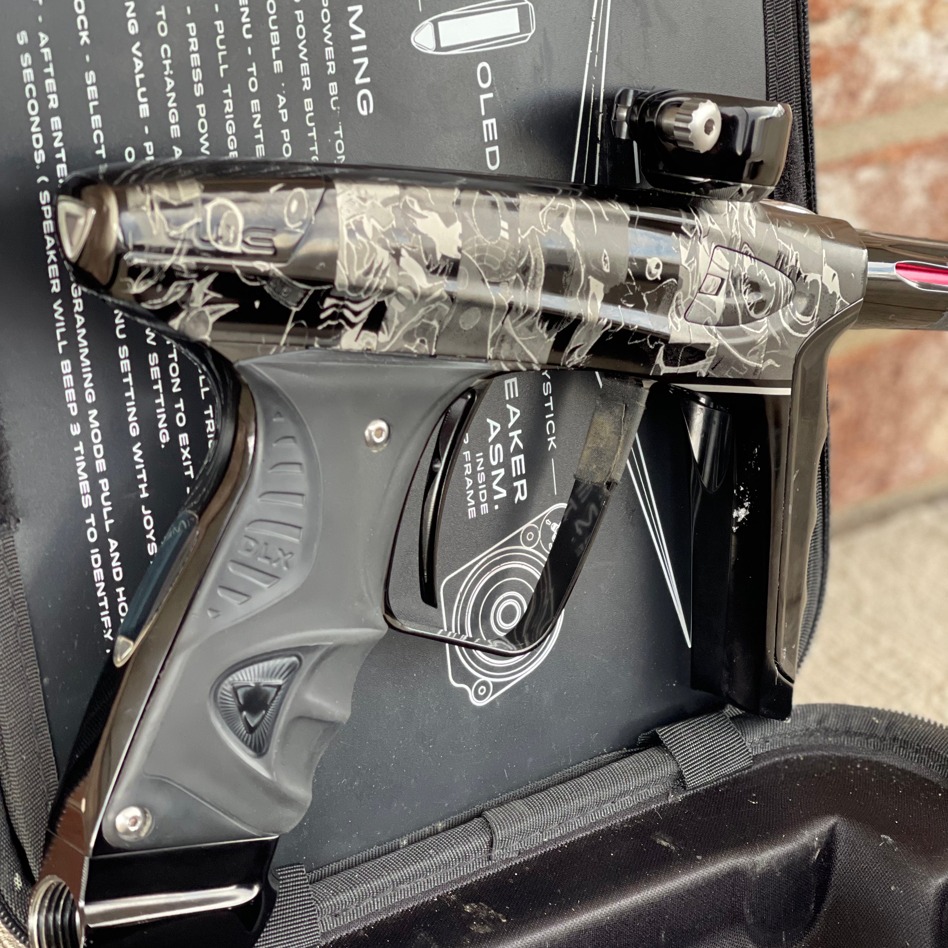 Used DLX Luxe Ice Paintball Gun - Black w/ Laser Engraving