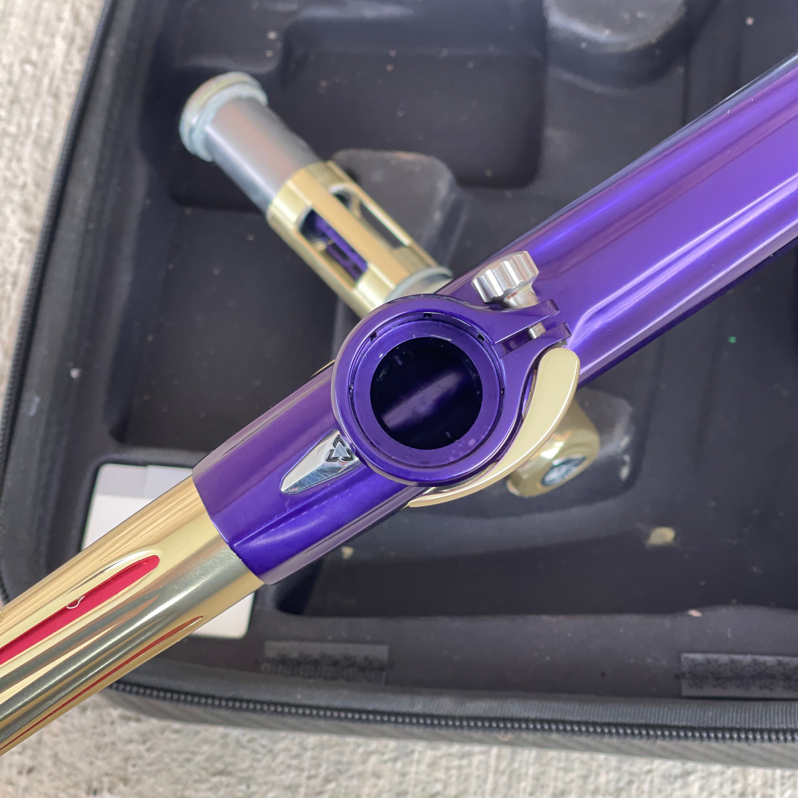 Used DLX Luxe X Paintball Gun - Polished Purple/Polished Gold - Anniversary Edition