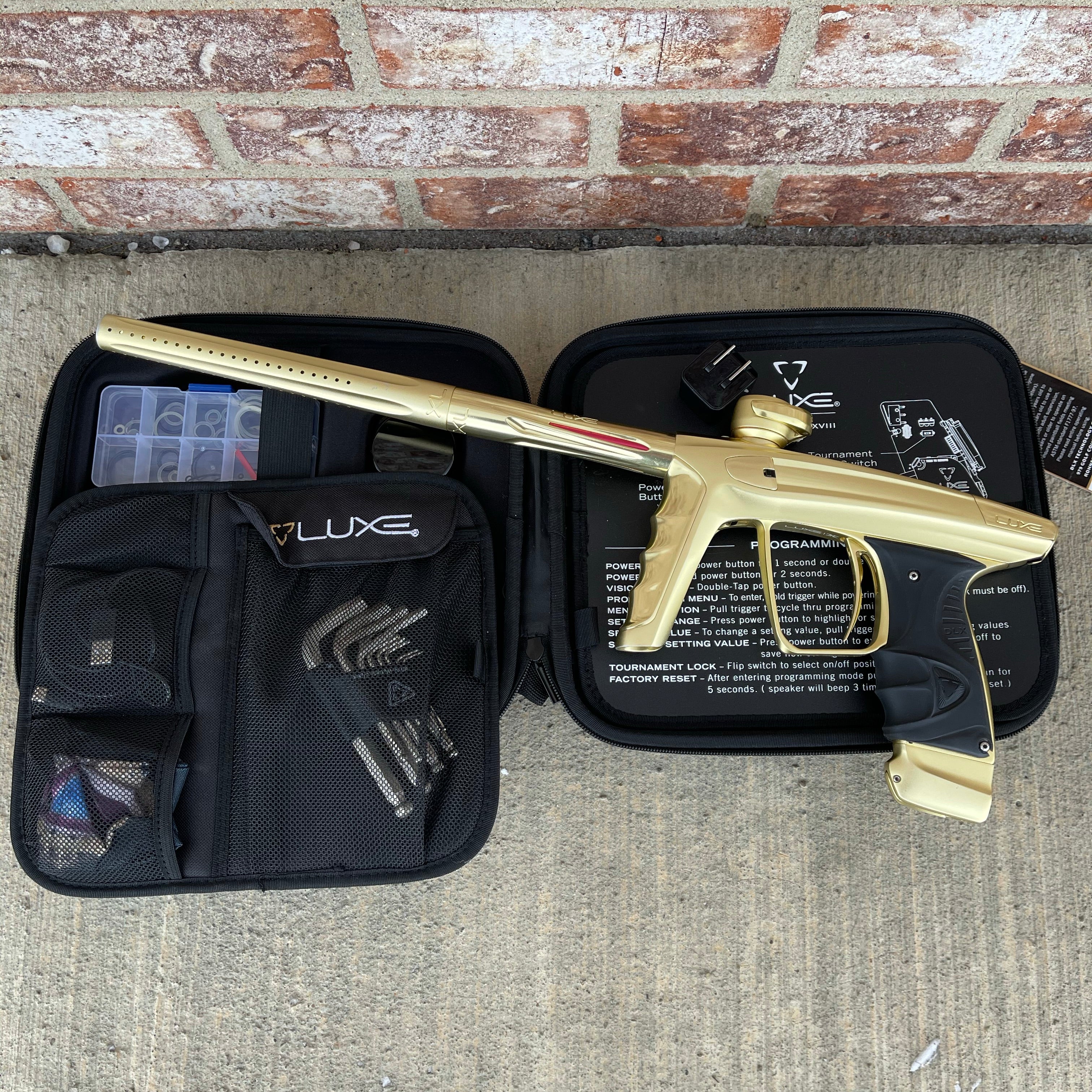 Used DLX Luxe X Paintball Gun - Dust Gold / Polished Gold