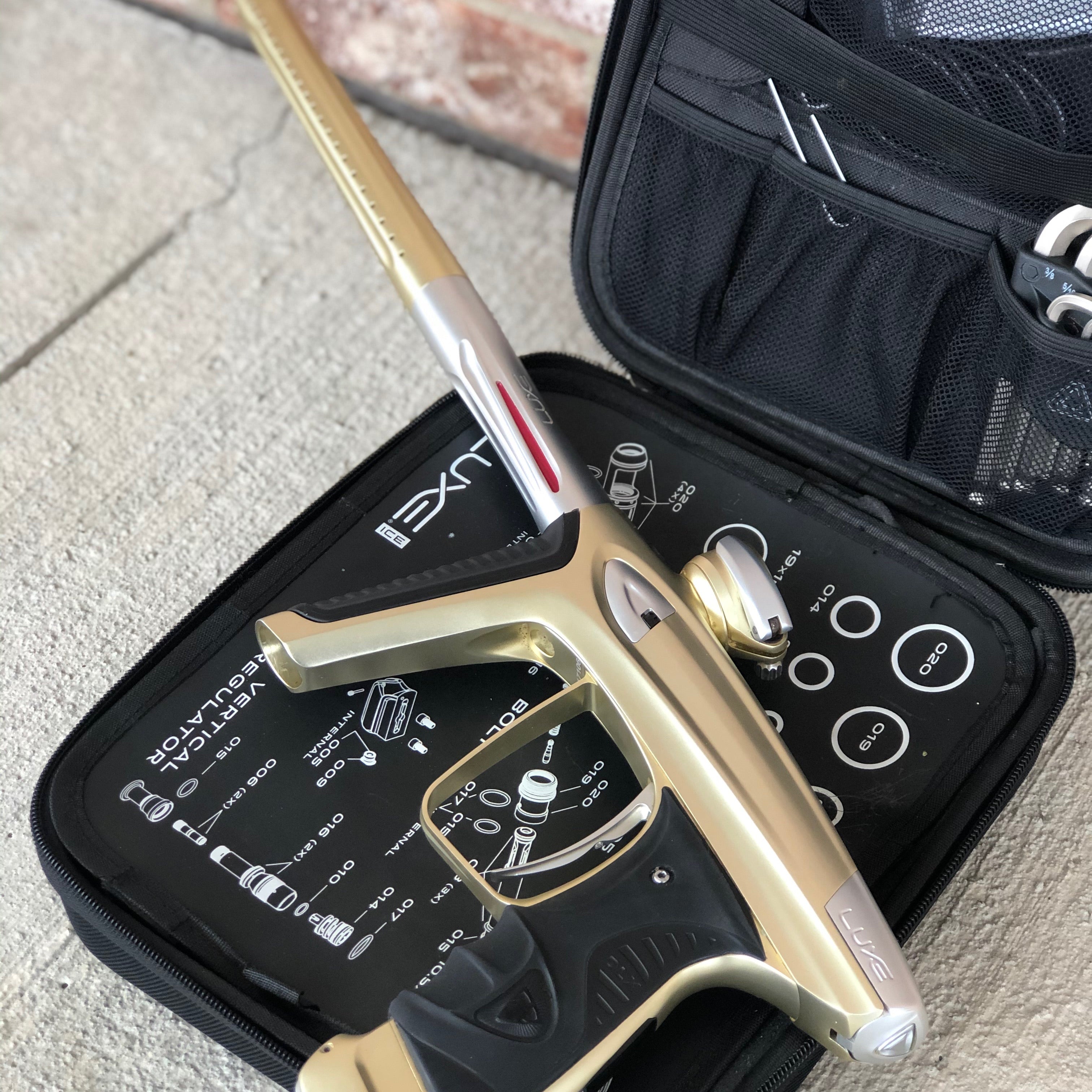 Used DLX Luxe Ice Paintball Gun - Dust Gold/Silver