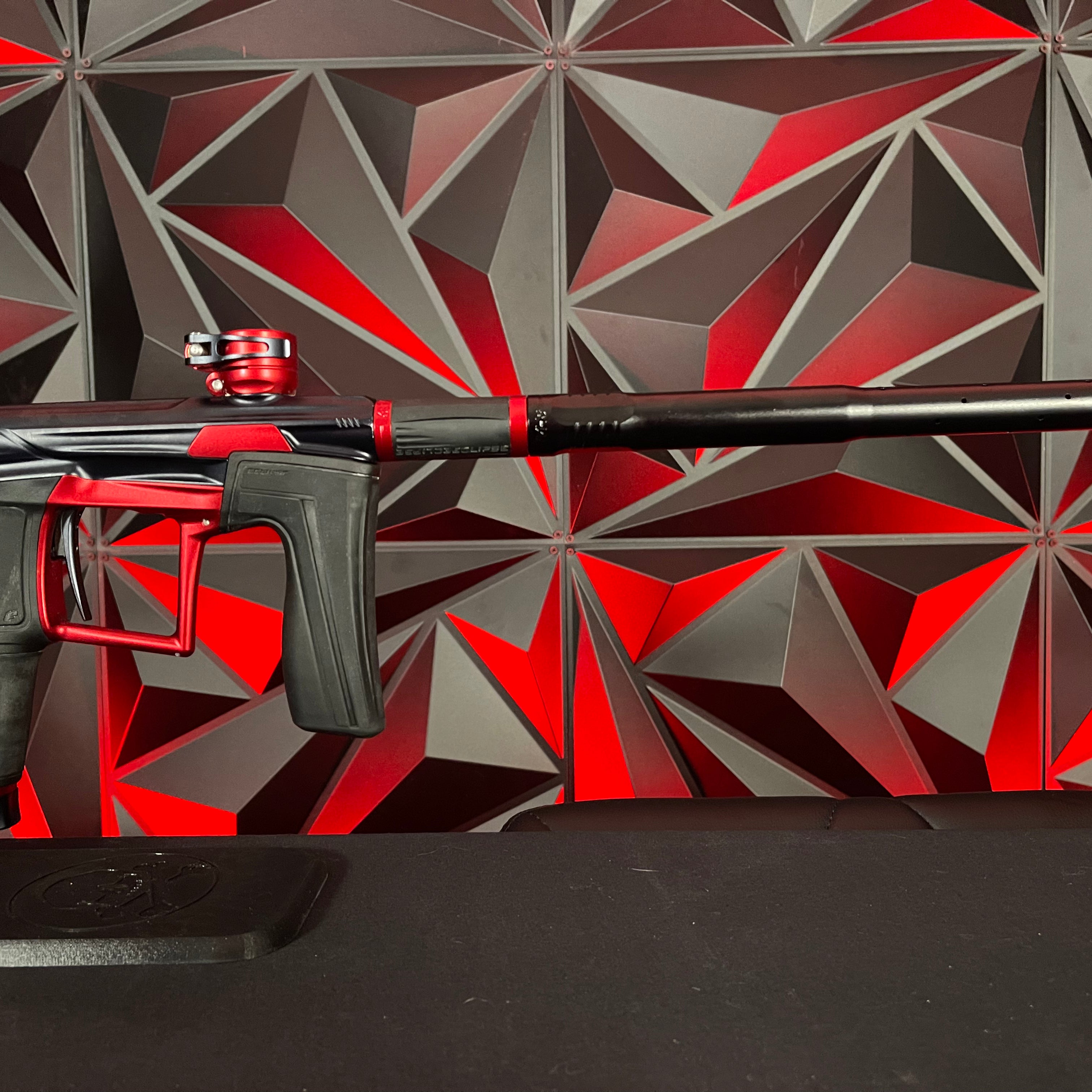 Used Planet Eclipse Geo 4 Paintball Gun - Black/Red w/ Infamous Deuce Trigger