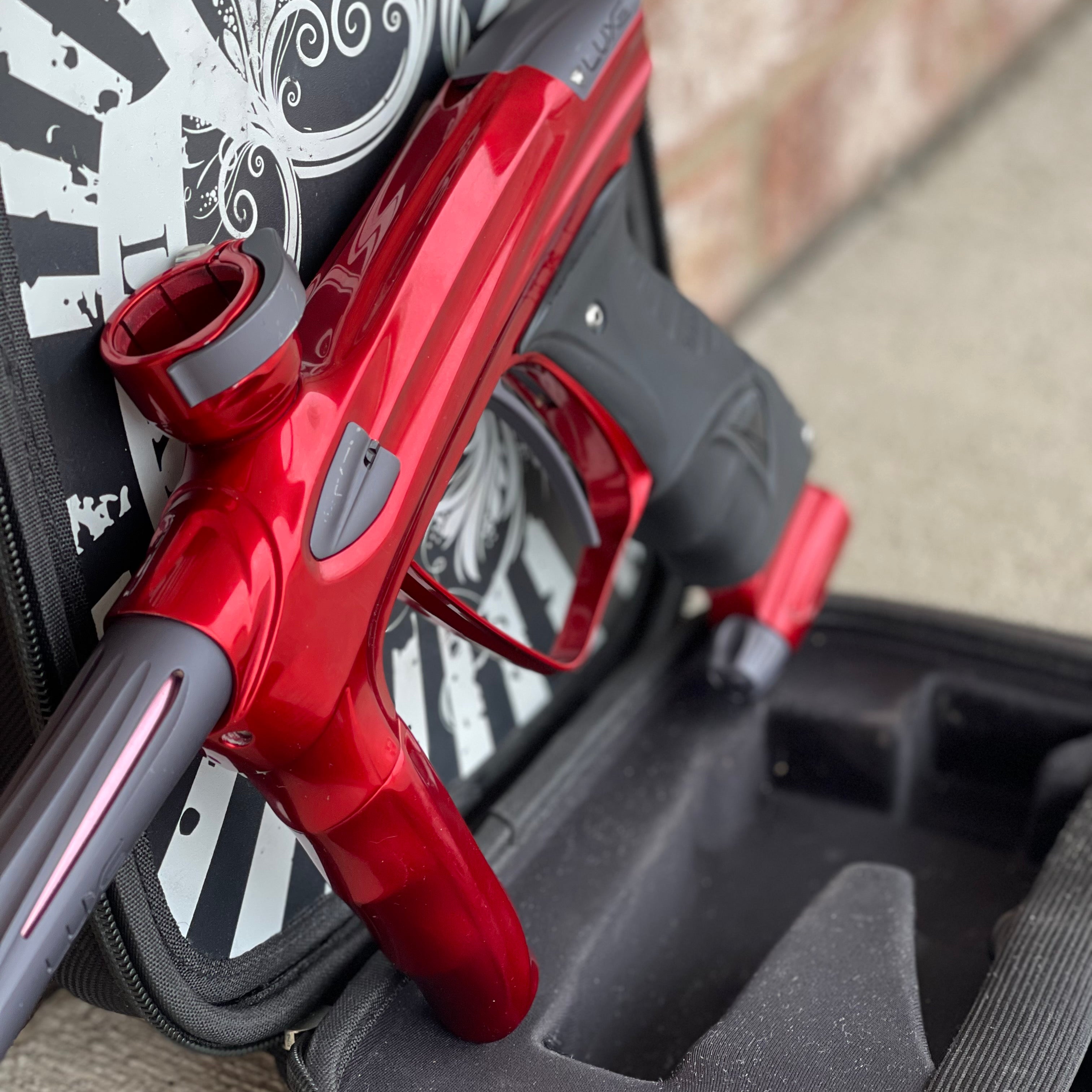 Used DLX Luxe 2.0 Oled Paintball Gun - Gloss Red / Dust Grey