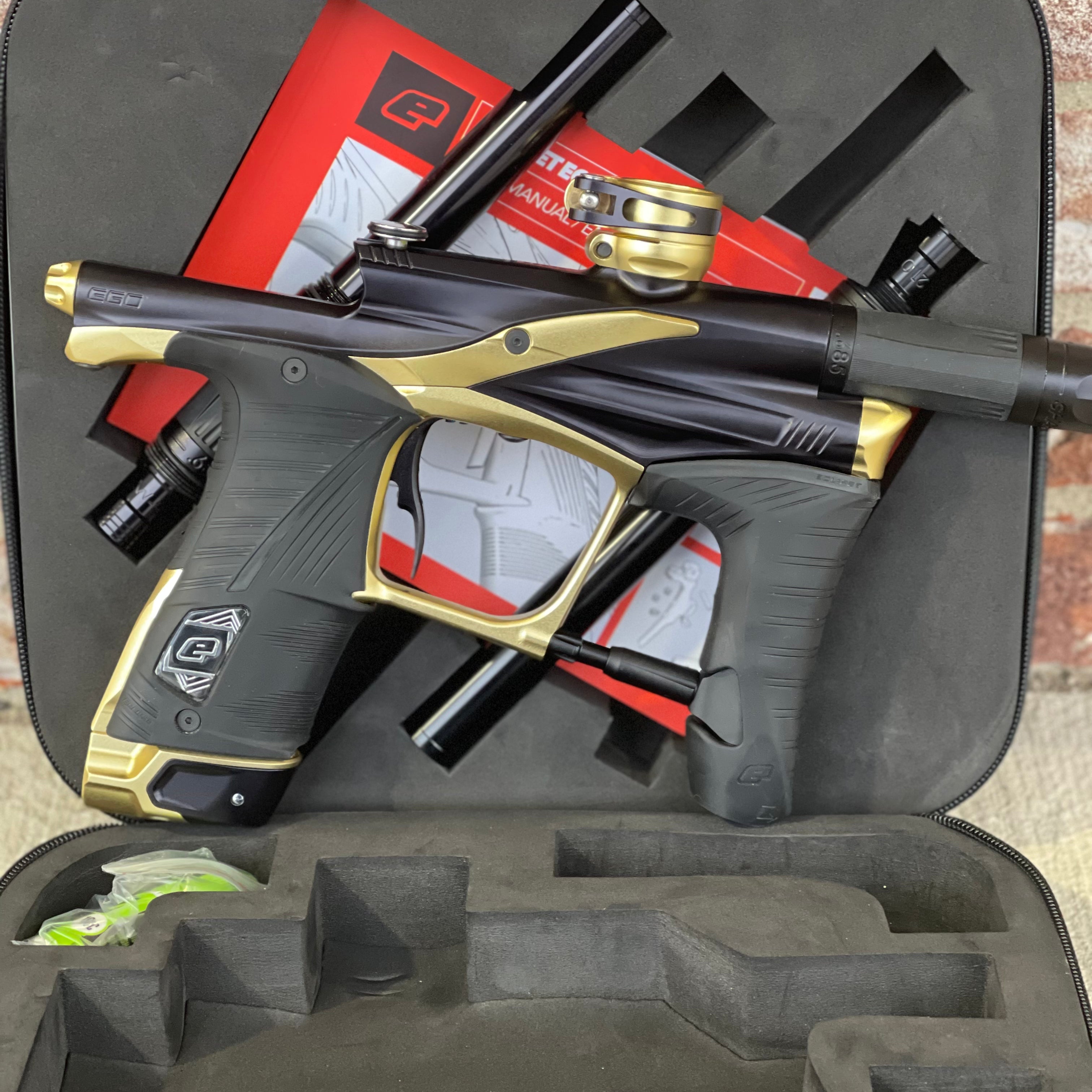 Used Planet Eclipse "Midnight Series" Lv1.6 Paintball Gun - Black / Gold w/ FL Kit & Scythe Trigger