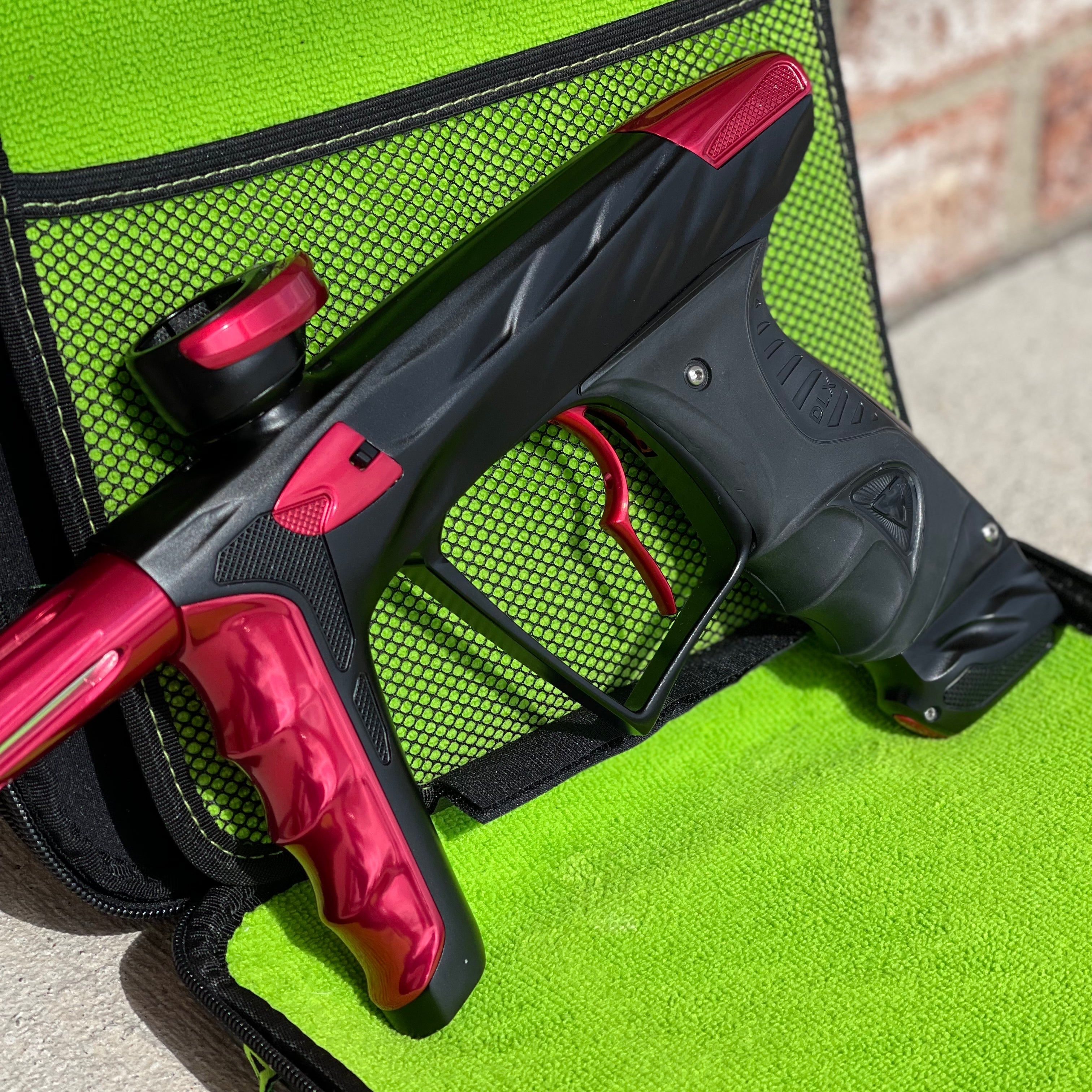Used DLX HK Army A51 Luxe X Paintball Gun - Dust Black / Polished Red