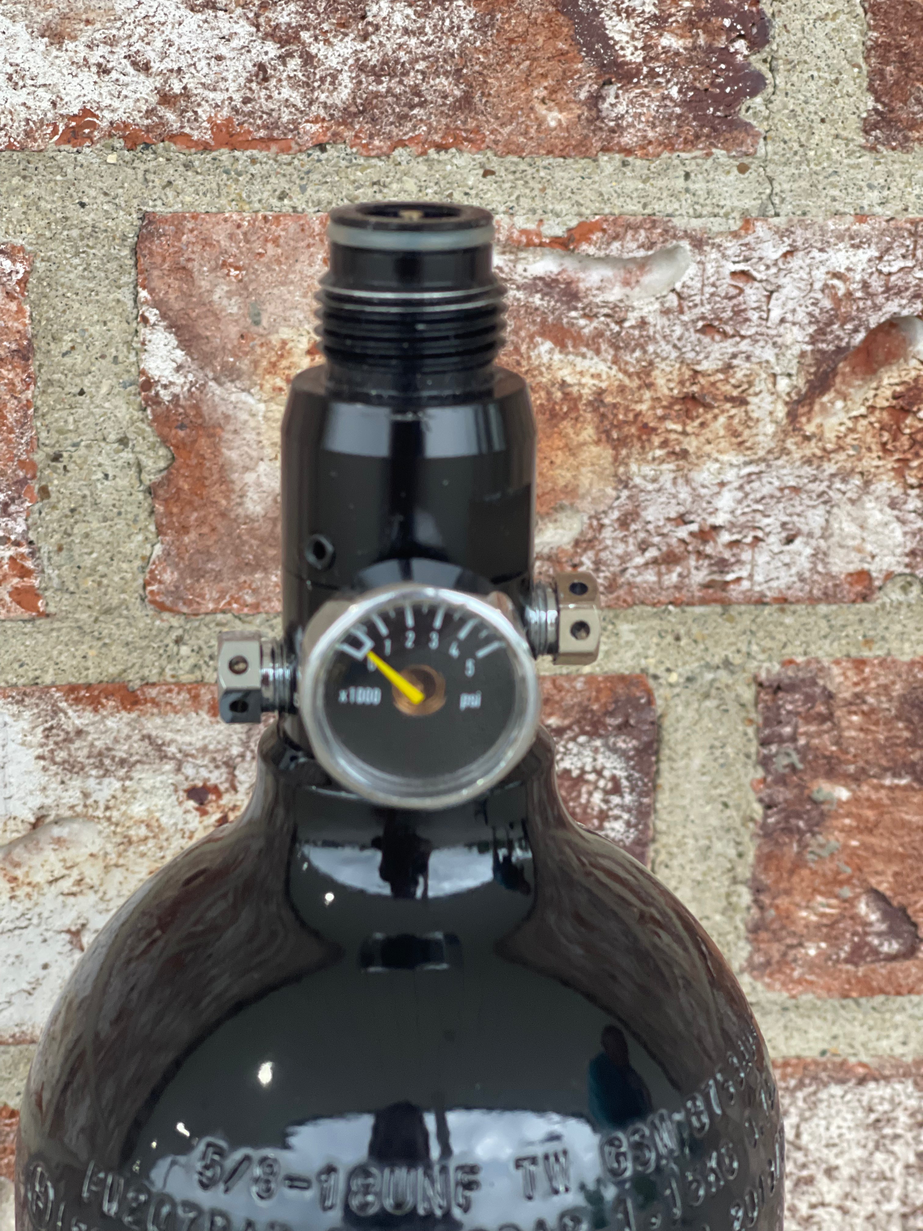 Used Tippmann 48/3000 Paintball Tank - Black w/Virtue Tank Grip