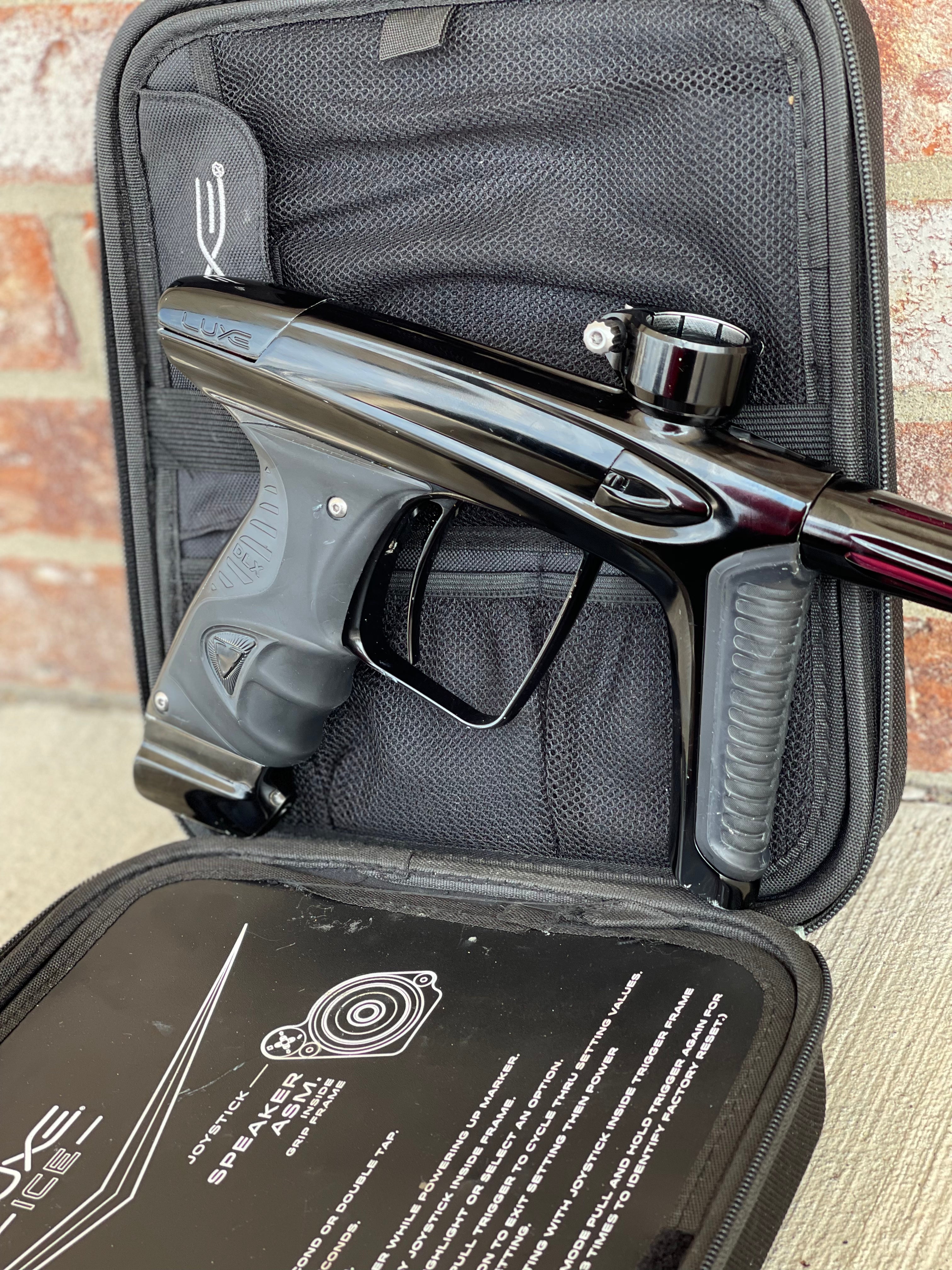 Used DLX Luxe Ice Paintball Gun - Gloss Black w/ Encore Bolt