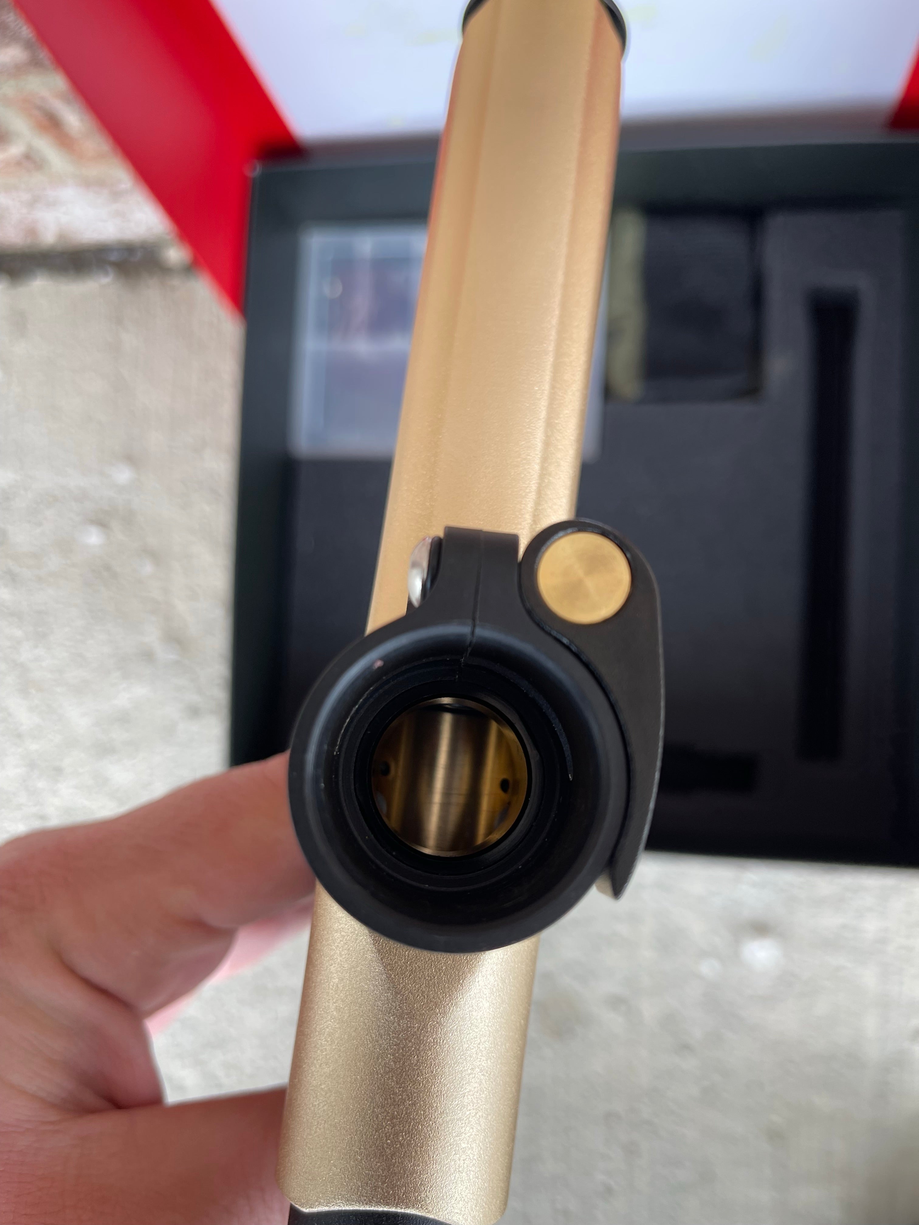 Used Empire Mini GS Paintball Gun - Dust Tan/Black w/ 2 Piece Barrel
