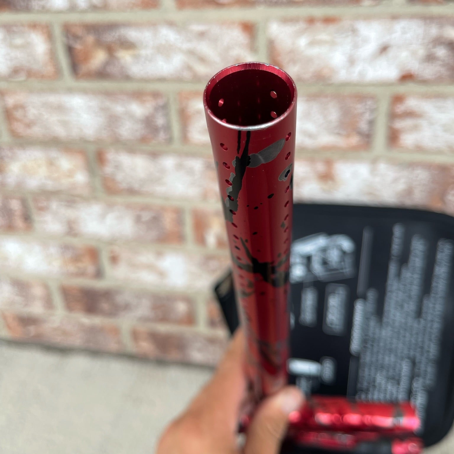 Used DLX HK Army A51 Luxe X Paintball Gun - Red w/ Black & Grey Splash
