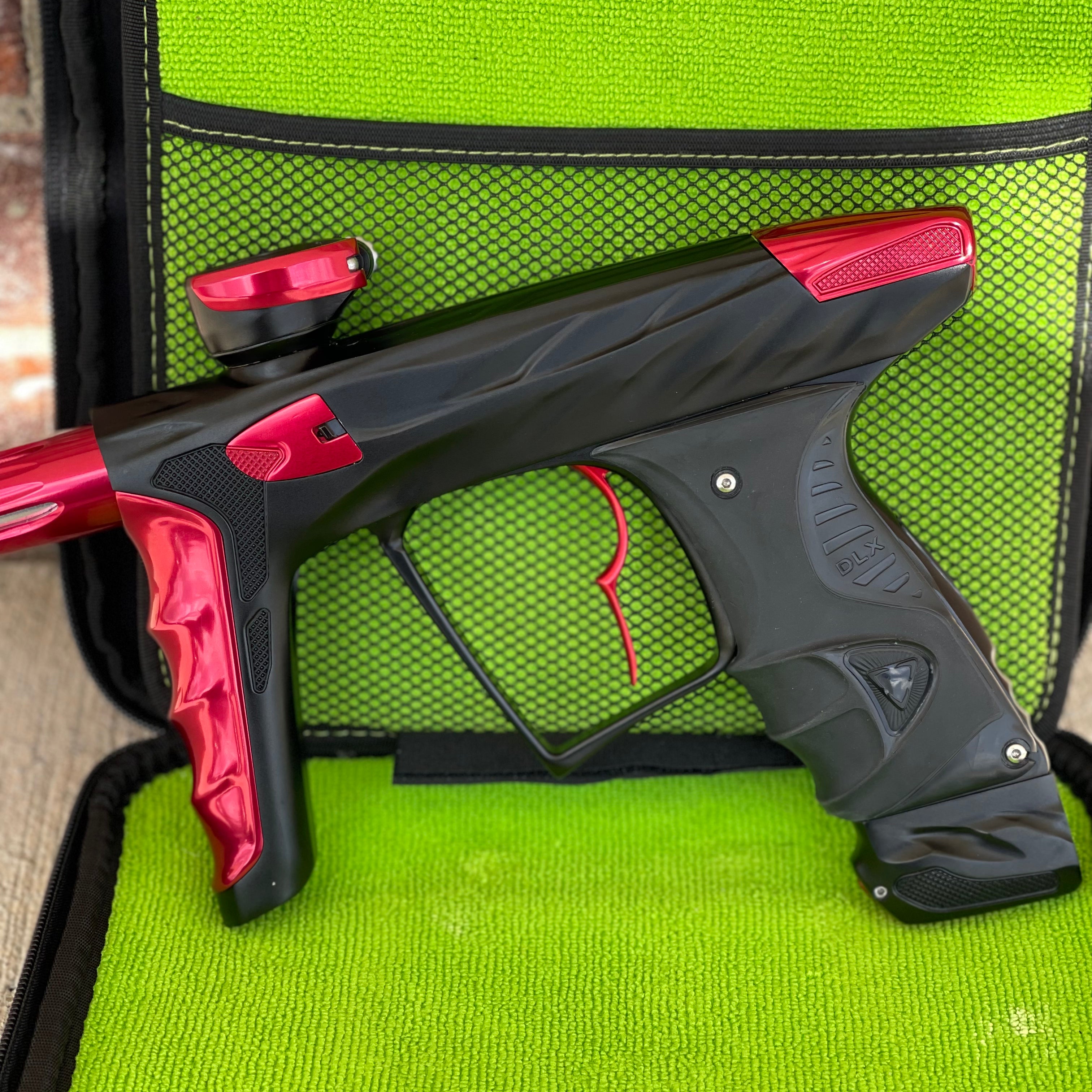 Used DLX HK Army A51 Luxe X Paintball Gun - Dust Black / Polished Red
