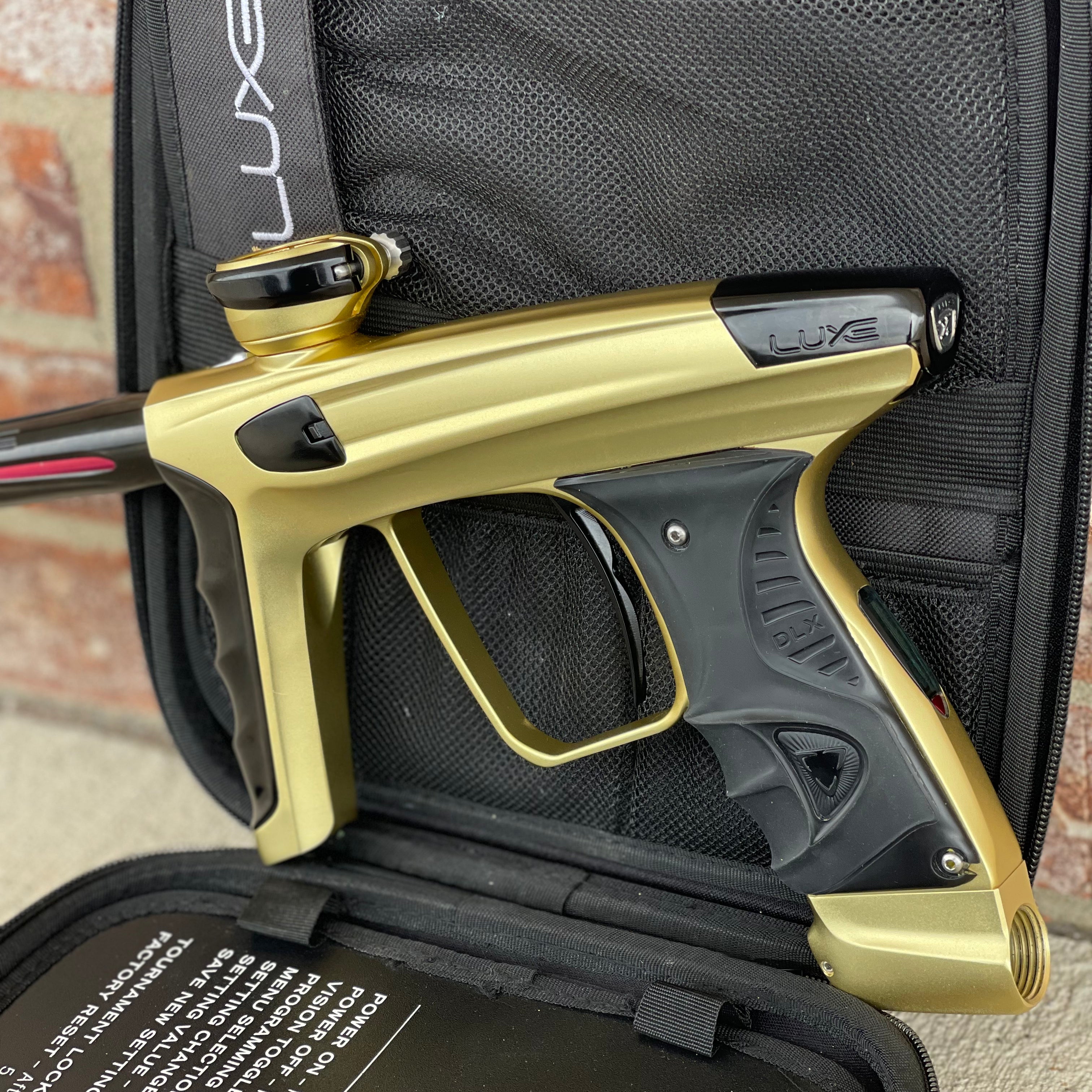 Used DLX Luxe X Paintball Gun - Dust Gold / Polished Black